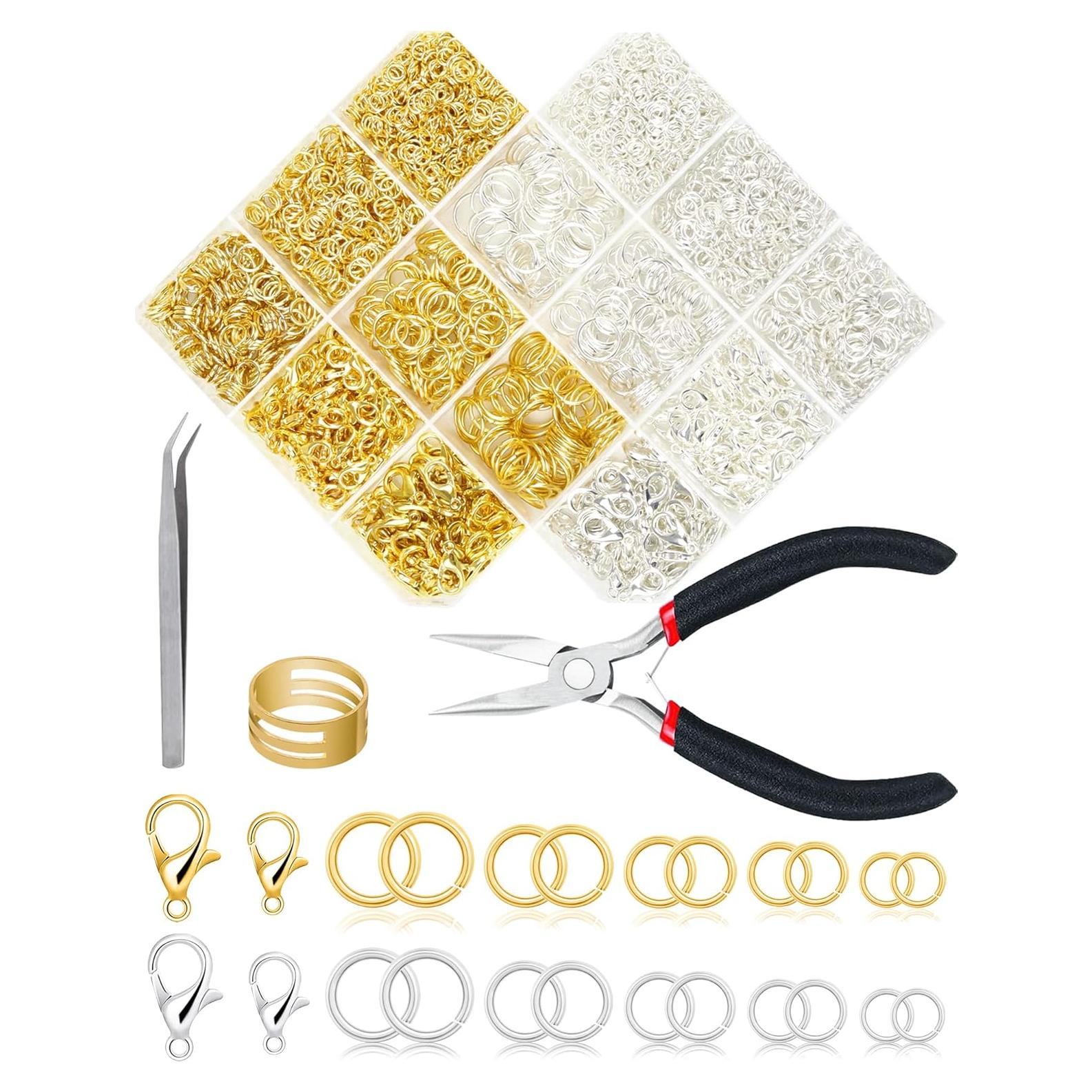 Kit de Anillas de Salto FIVEIZERO 2400PCS Oro Plata Joyas