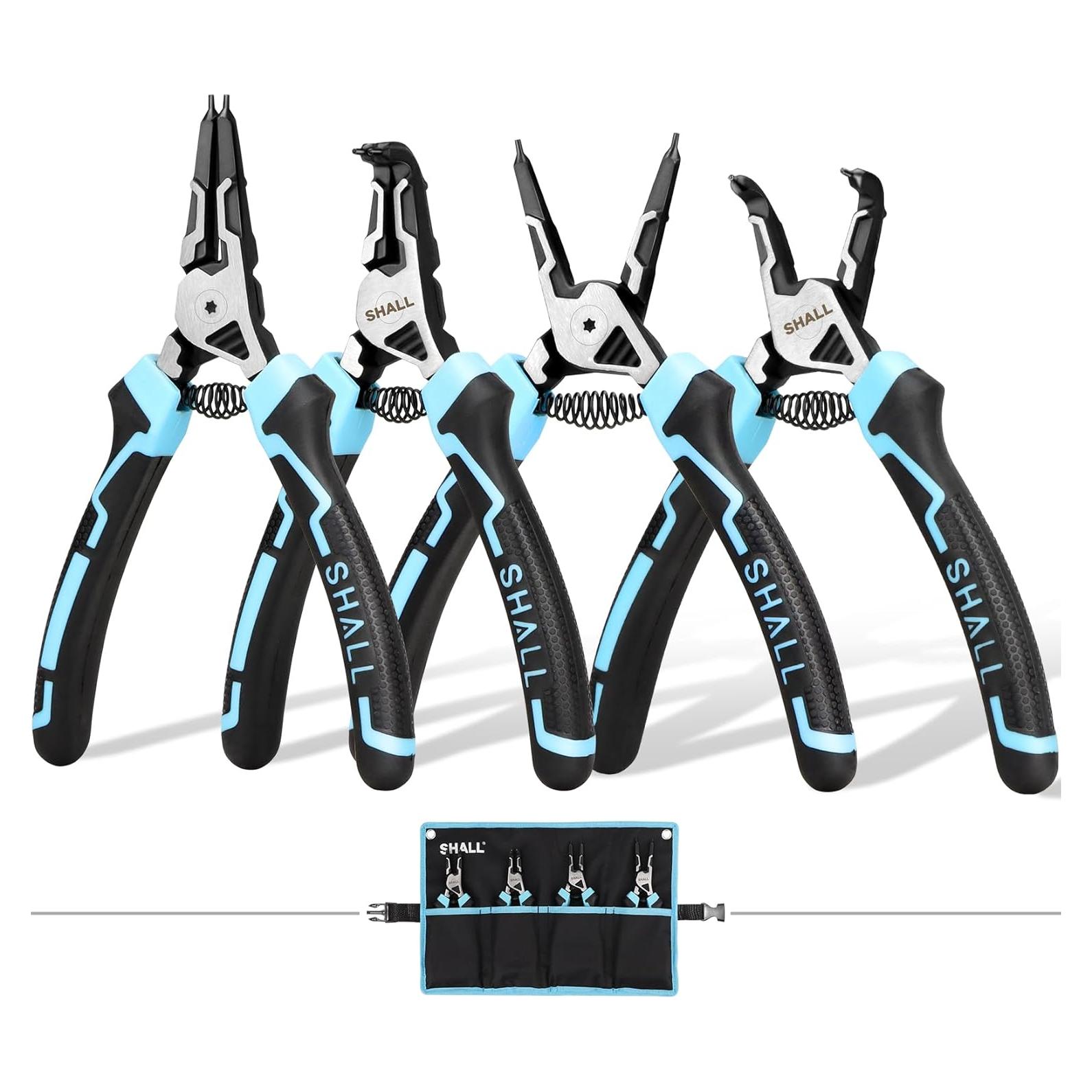 Juego de Pinzas para Anillos de Resorte SHALL, 4 Piezas, 17.78 cm