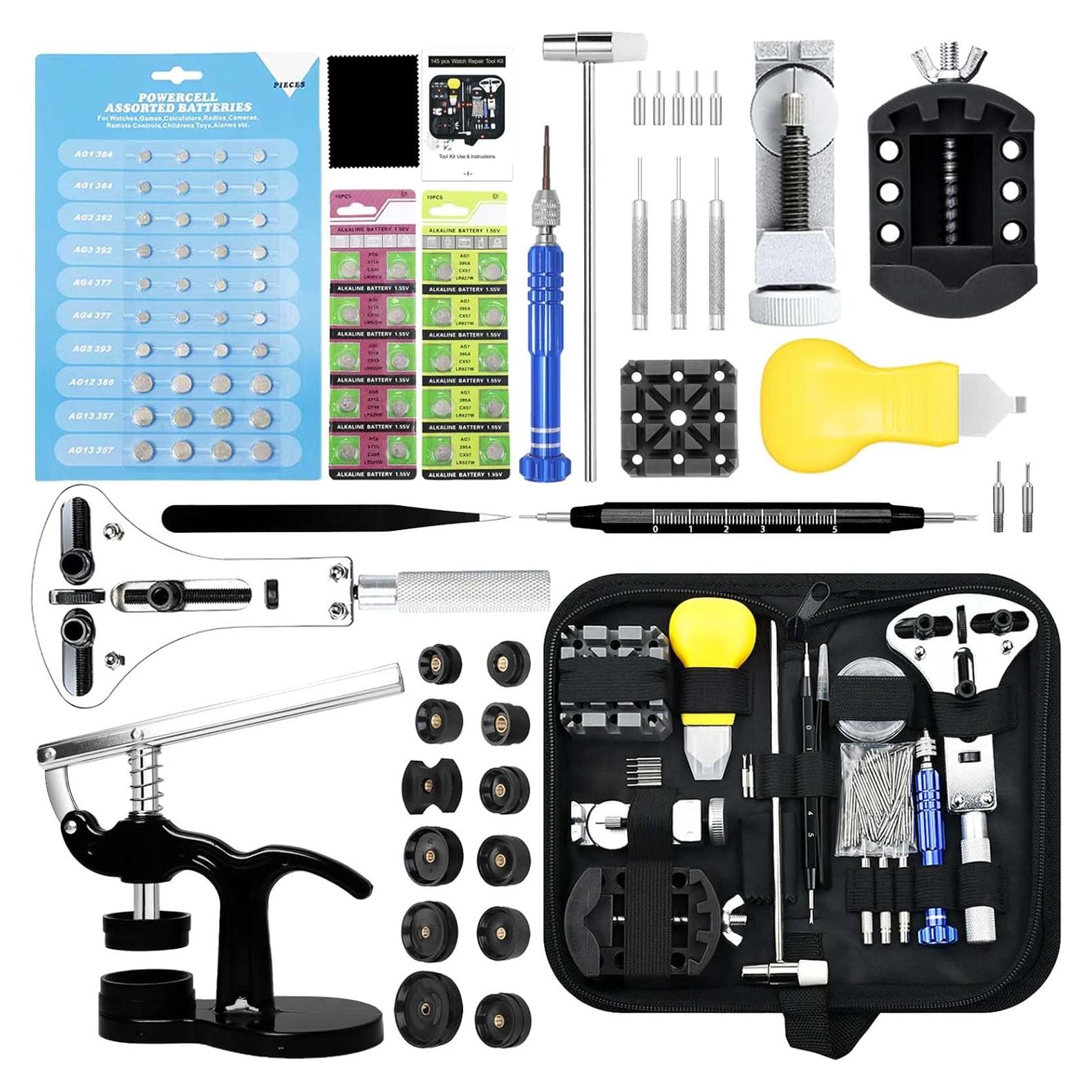 Kit de Reparación de Reloj GLDCAPA 145 Piezas con Baterías