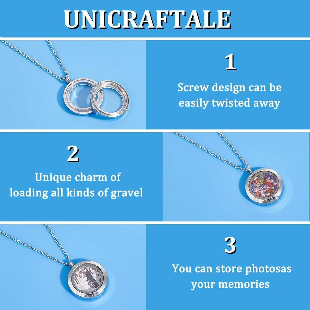 Collar Locket Acero Inoxidable UNICRAFTALE 45cm Doble Cara