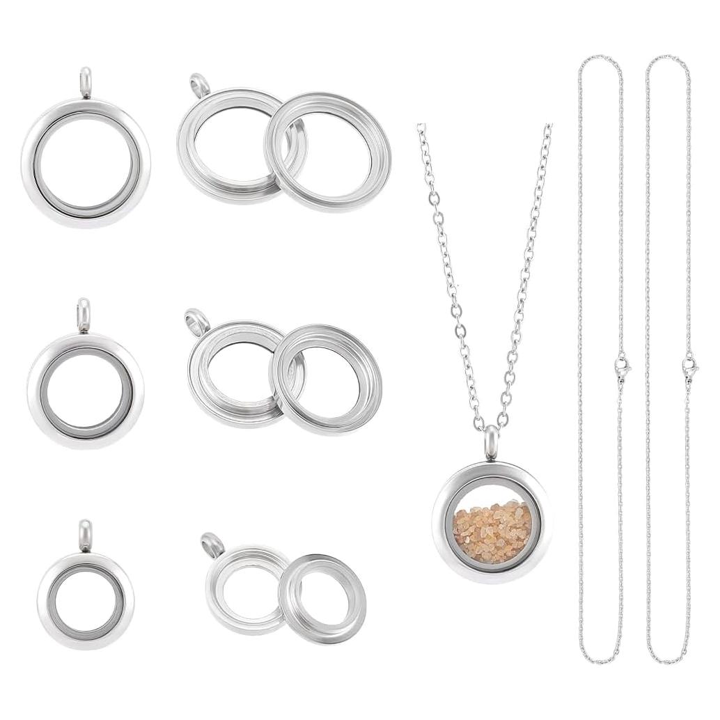 Colgantes de Locket Flotante UNICRAFTALE 3pcs Acero Inoxidable