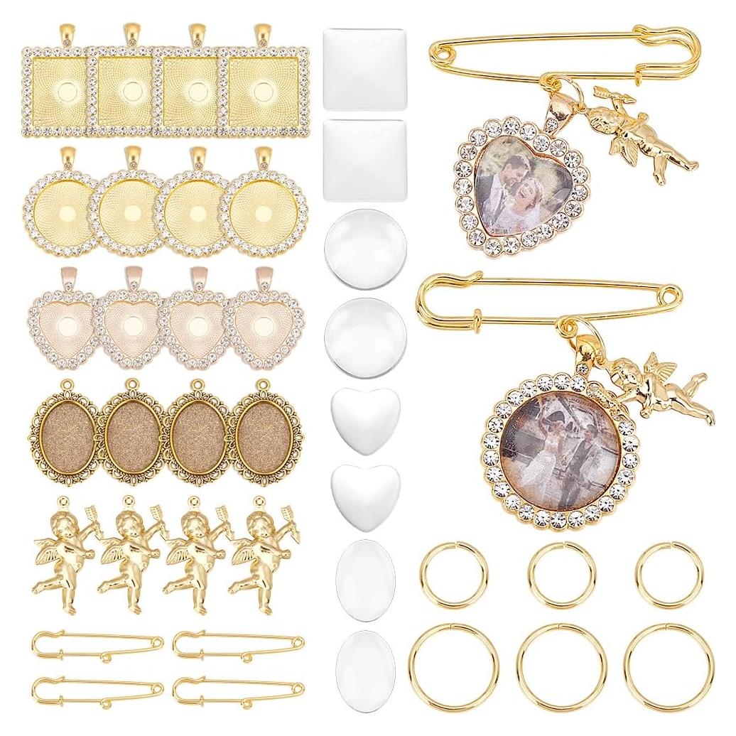 Kit de Charm de Foto para Ramo de Boda UNICRAFTALE DIY 6 Piezas