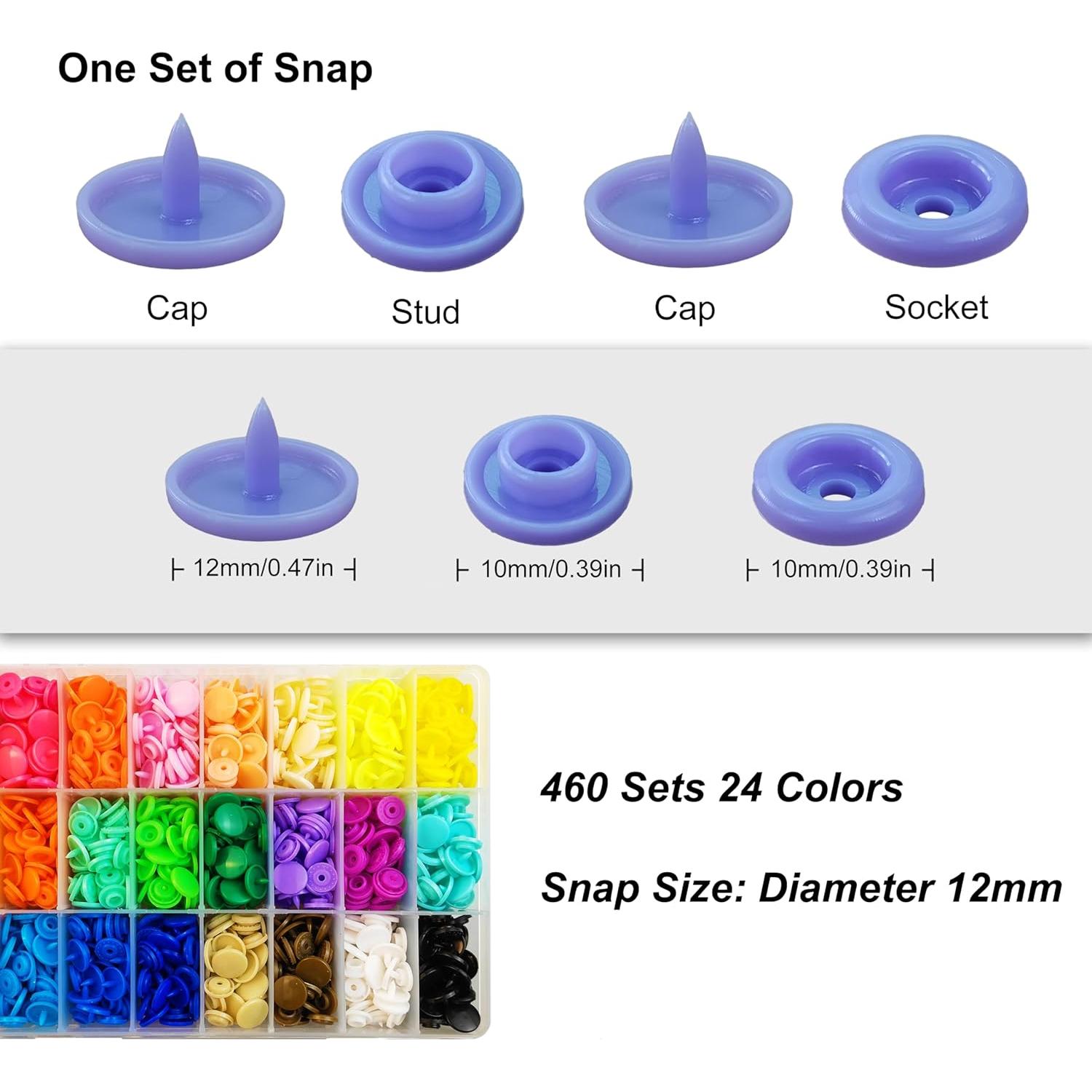 Kit de Botones de Plástico TmppDeco 460 Juegos 24 Colores