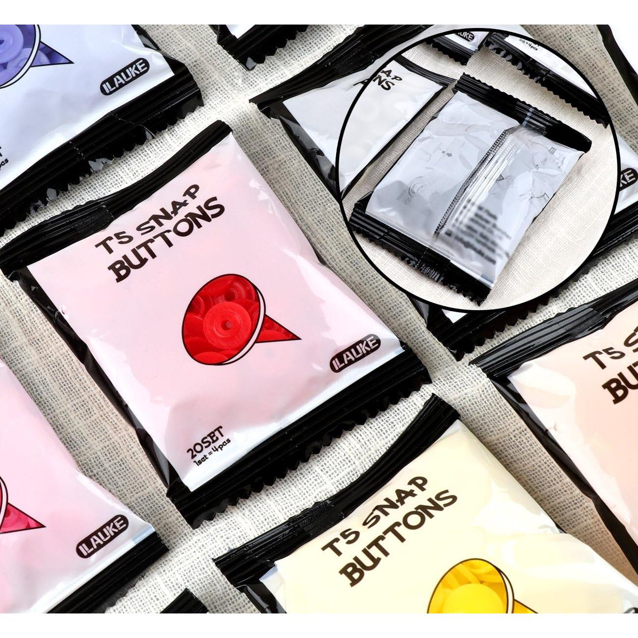 Kit de Botones a Presión ilauke 400 Piezas T5 con Alicates