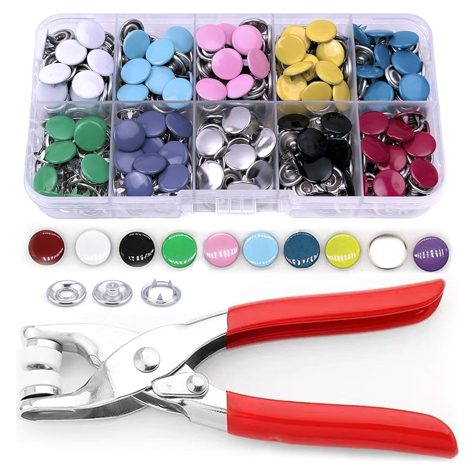 Snaps de Tela MIFOLEU 100 Conjuntos 9.5mm Botones de Metal