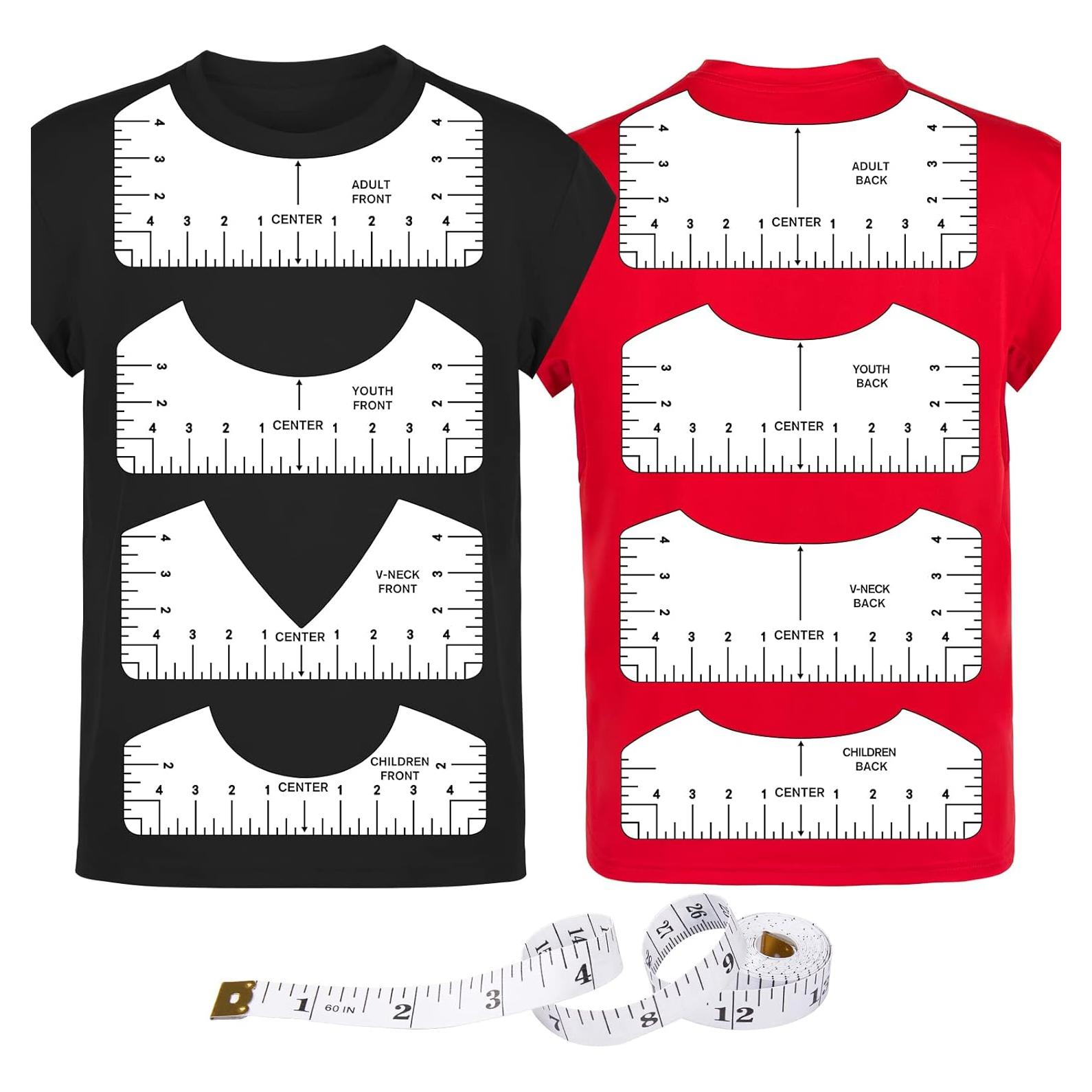 Juego de 9 Piezas de Regla para Camisetas Tietoc - PVC 25.4 cm