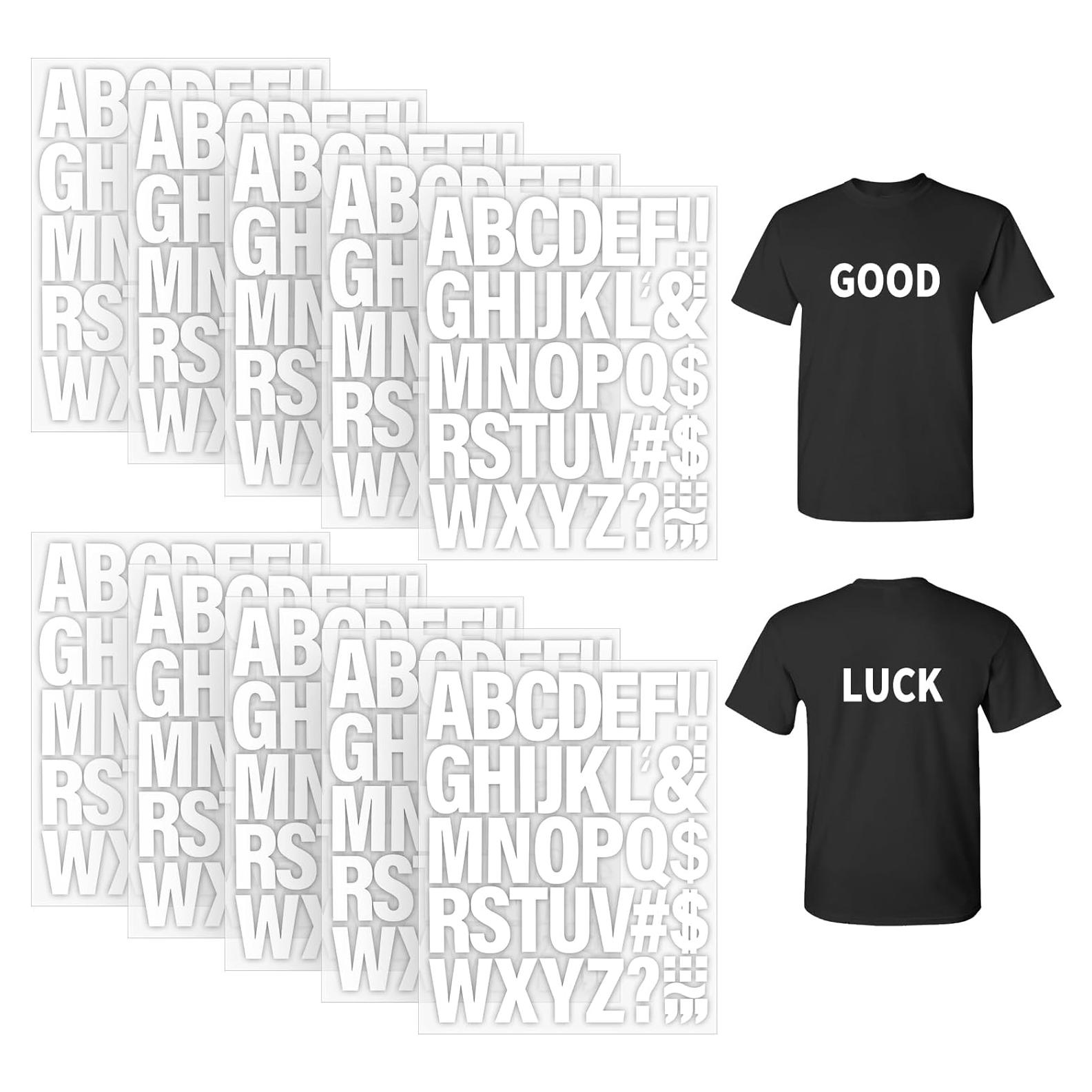 Letras de Planchar Lucomb 440 Piezas Vinilo PU 2" Blancas