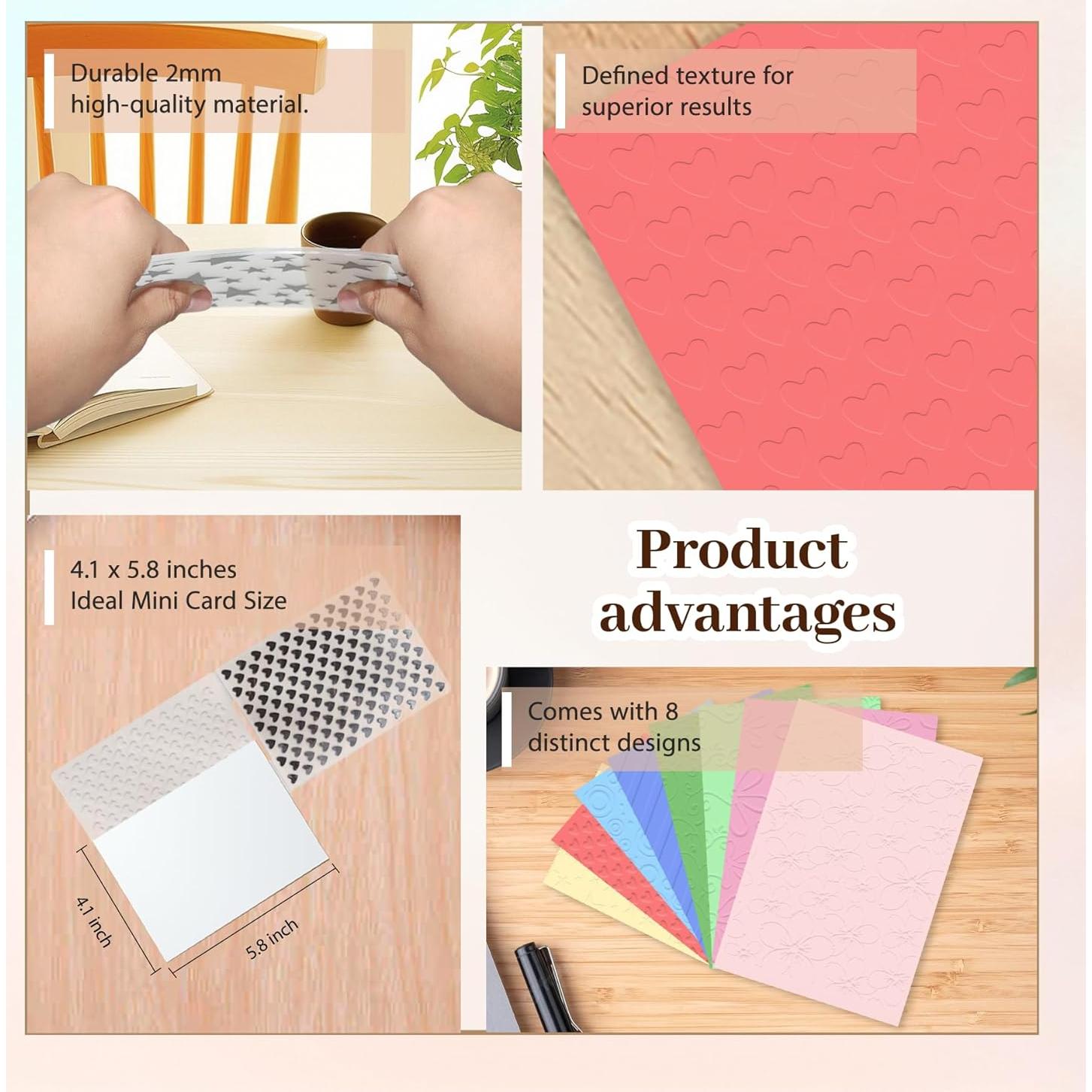 8 Carpetas de Relieve Adevar para Manualidades 14.7 x 10.4 cm