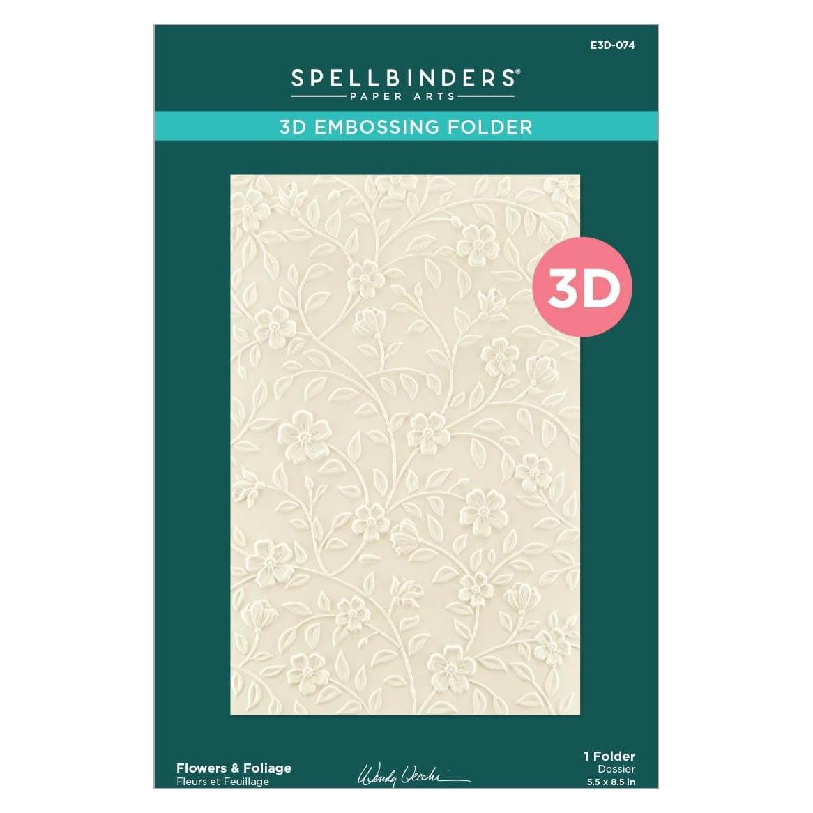 Carpeta de Embossing 3D Spellbinders Flores y Follaje 14x21.6cm