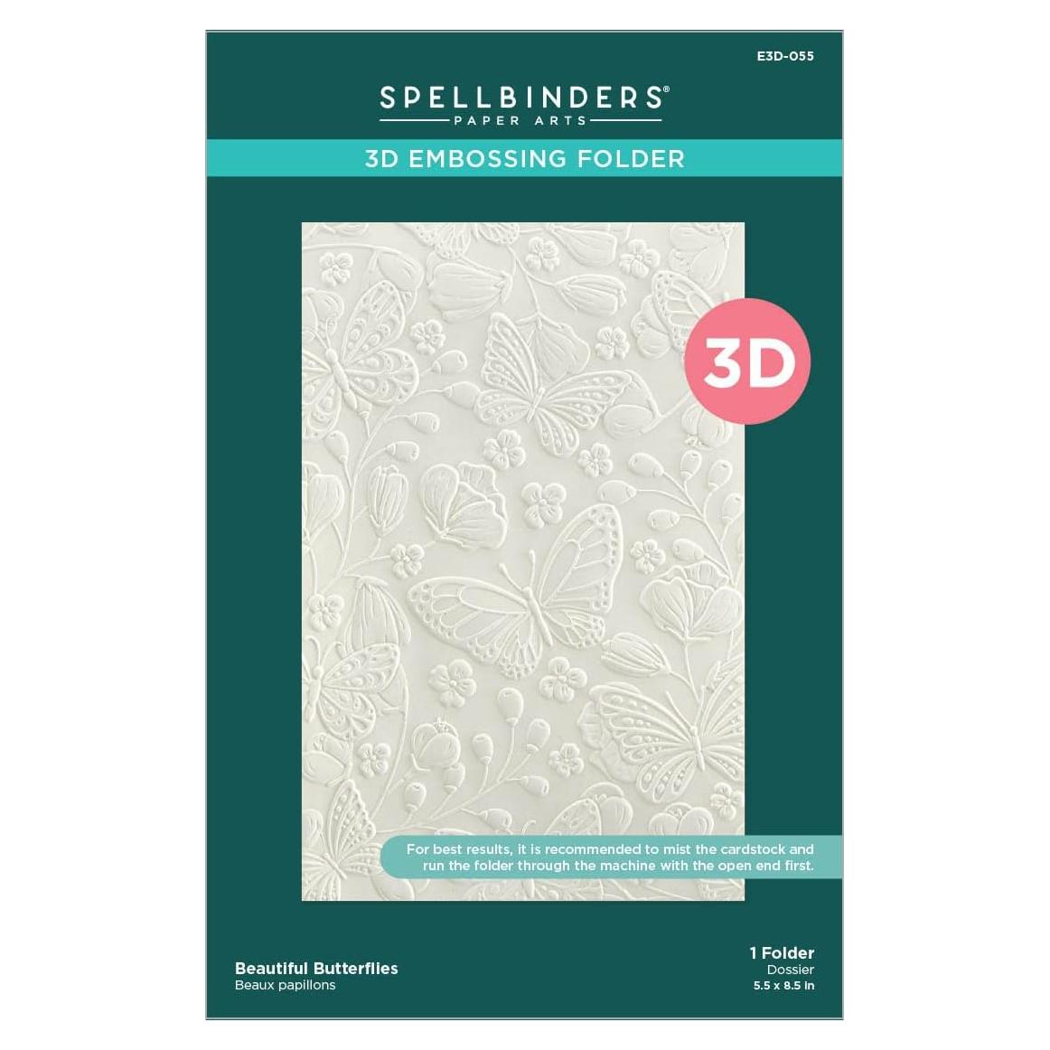 Carpeta de Embossing 3D Mariposas Spellbinders 13.97x21.60cm