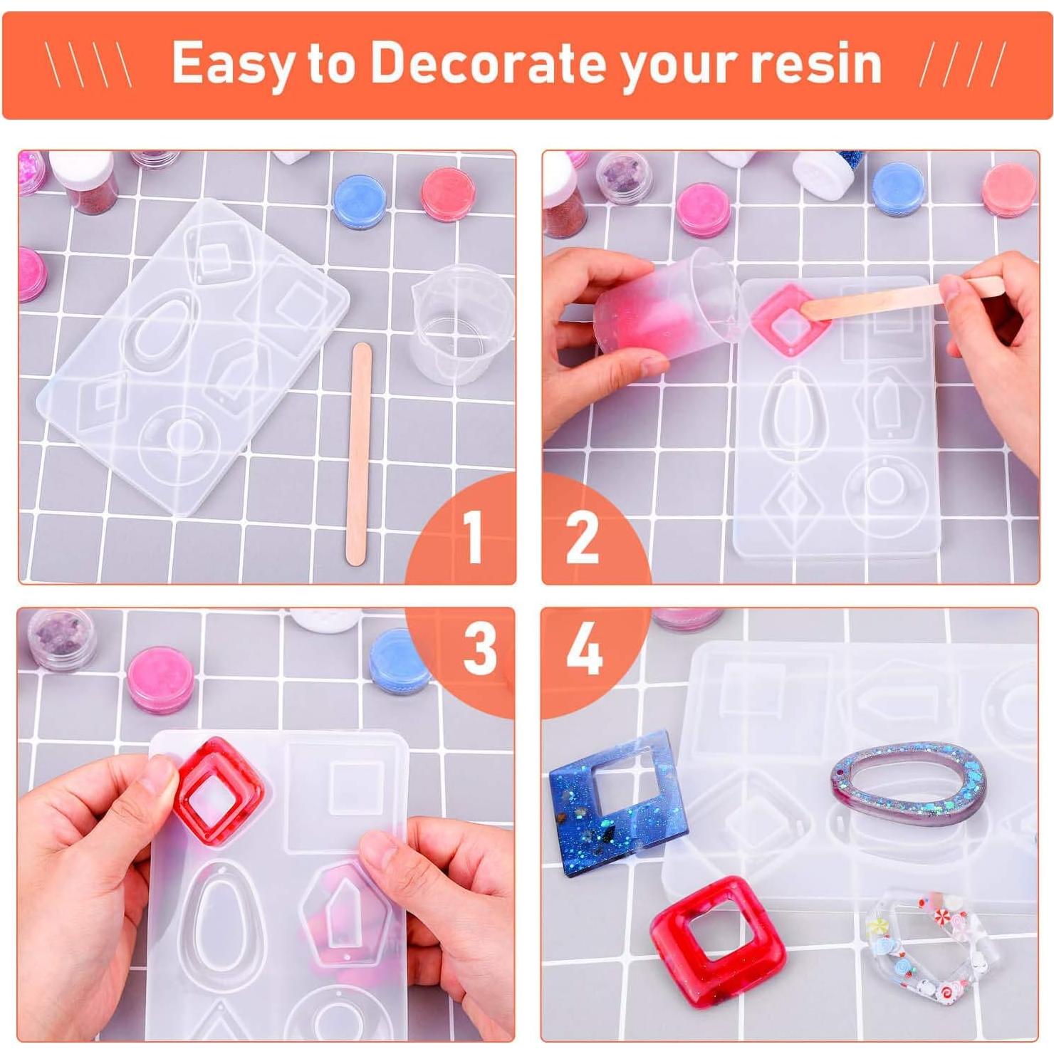 Kit de Moldes de Resina Paxcoo para Joyería - 28 Piezas y 650 Suministros