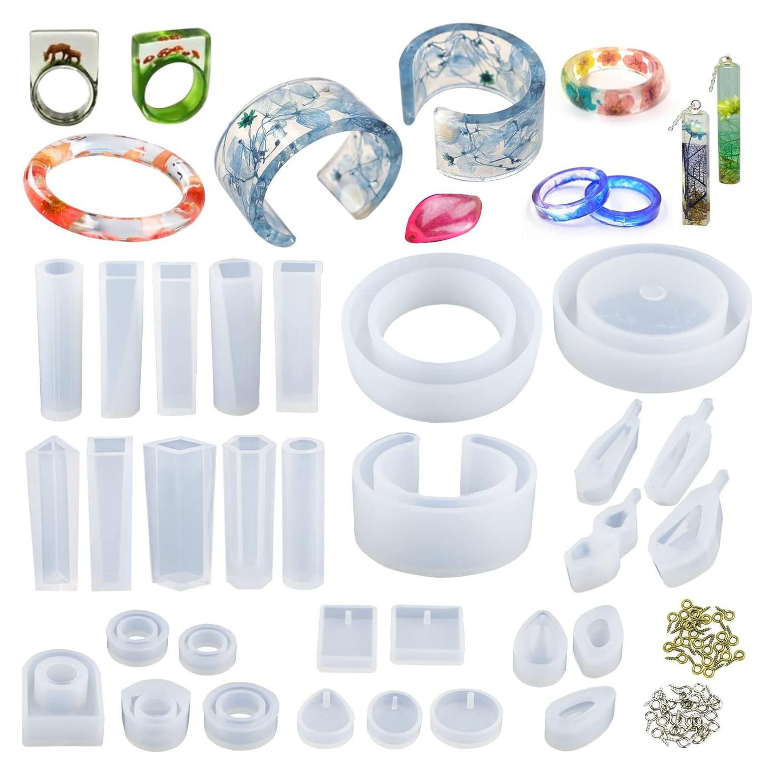 Kit de Joyería de Resina LET'S RESIN 30 Piezas Moldes Silicona