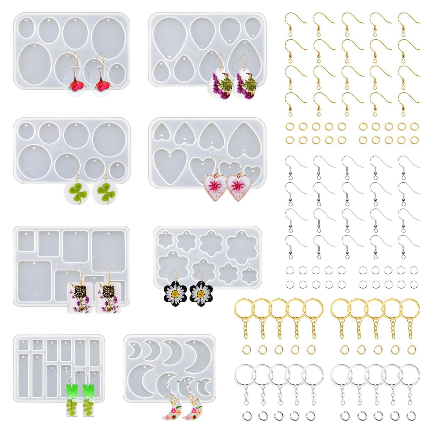 Kit de Moldes de Joyería RESIN GO 128 Pcs Silicona