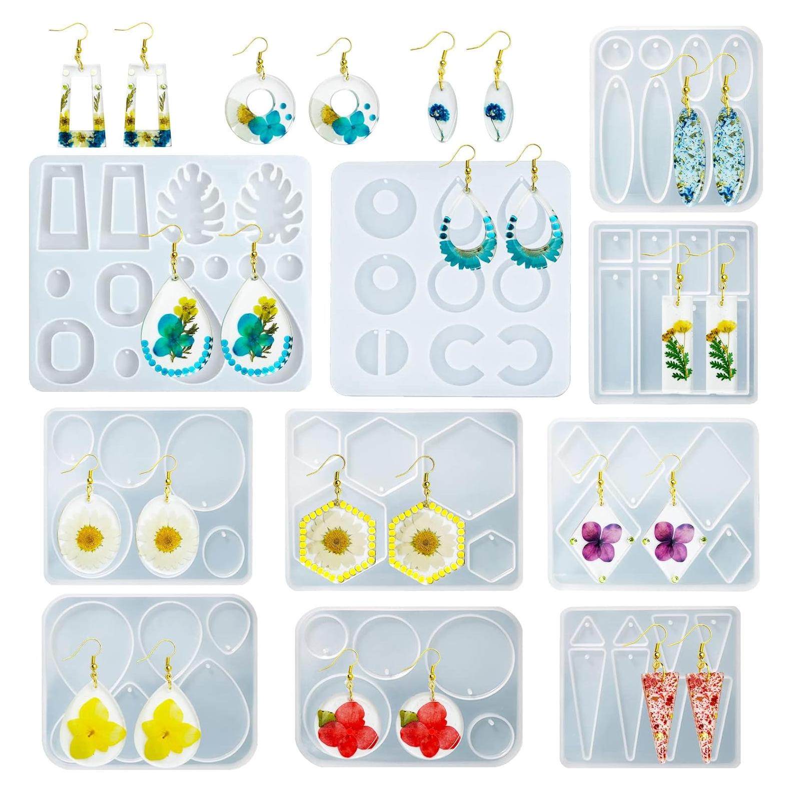 Conjunto de Moldes de Aretes de Resina Sanglow RM13 - 10 Piezas