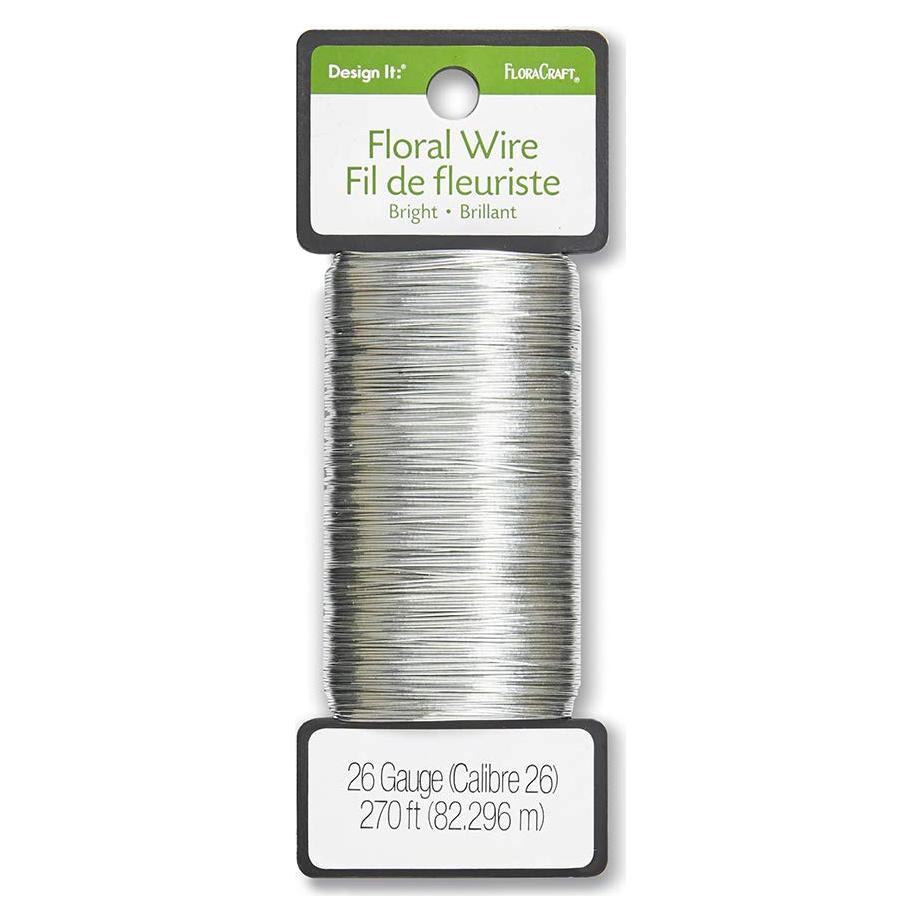 Alambre Floral 26 Calibres FloraCraft 82 Metros Plata Brillante