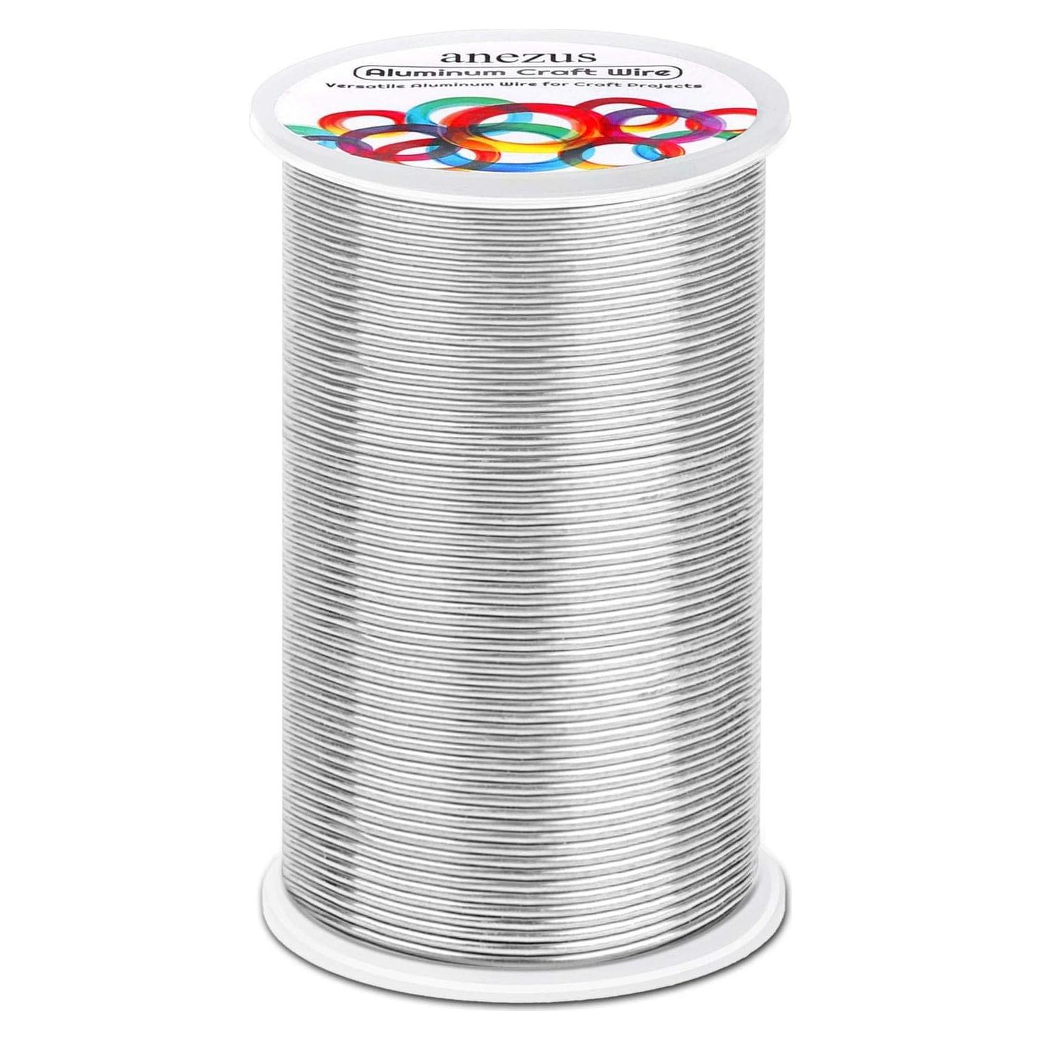 Alambre de Manualidades Anezus 165m 1mm Plata para Joyería