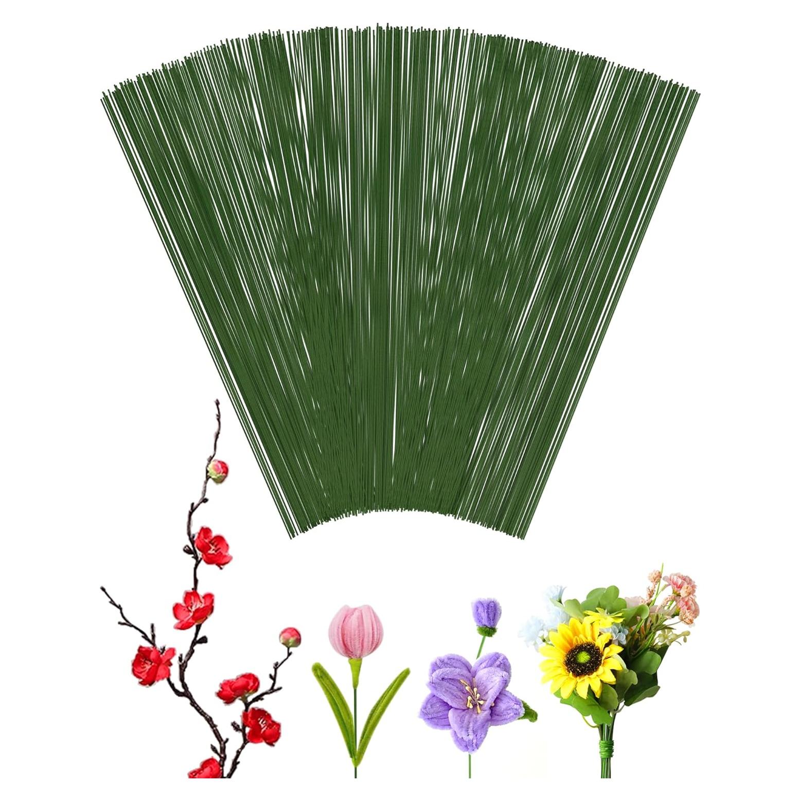 100 Alambres Florales Verdes 26 Gauge FIVEIZERO para Manualidades