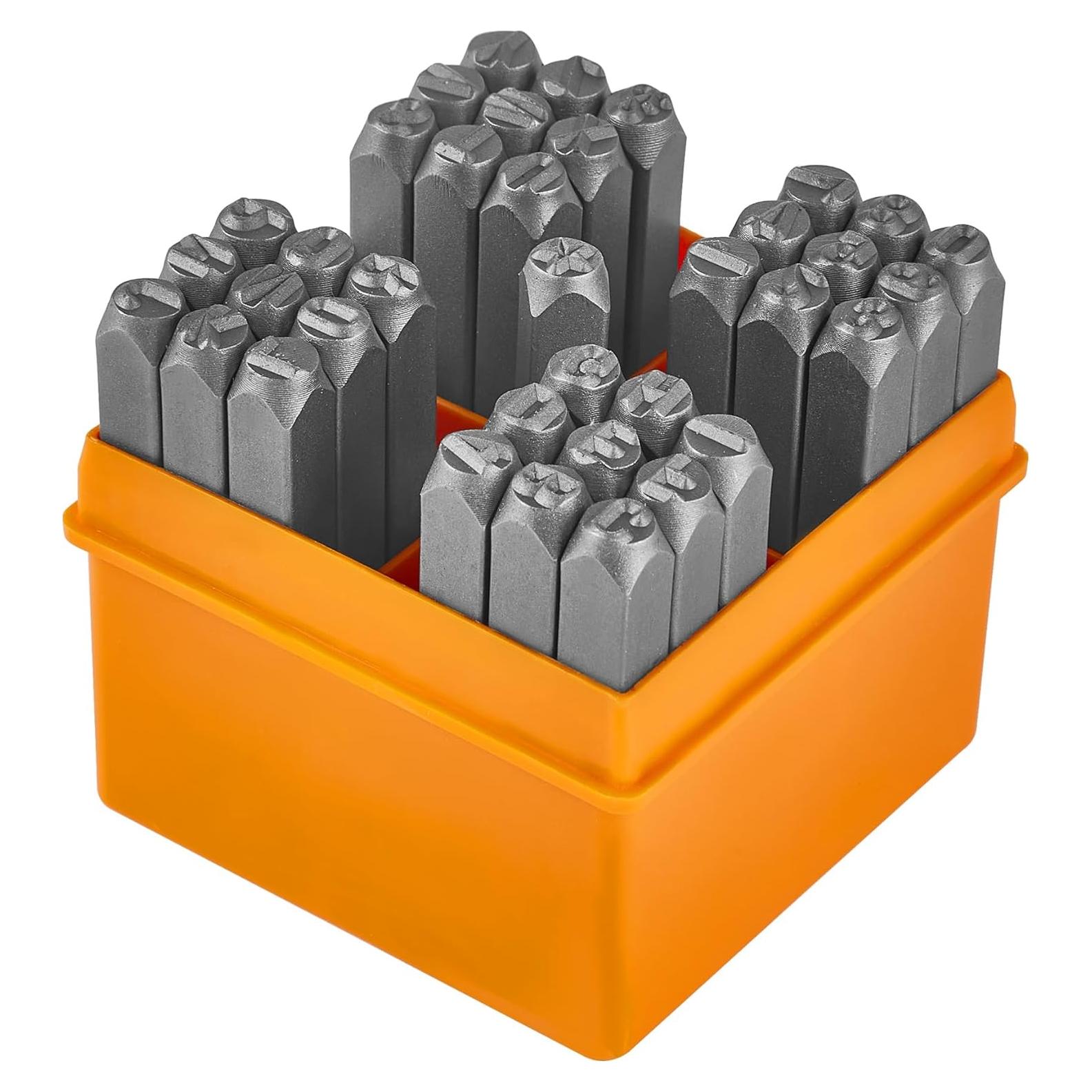 Juego de Sellos de Números y Letras 37 Piezas Acero CR-V