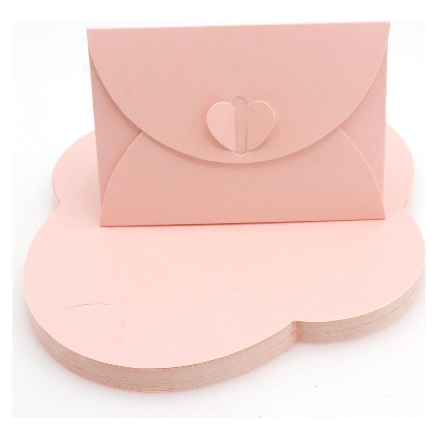 32 Mini Sobres Rosa con Cierre en Forma de Corazón Joyangy