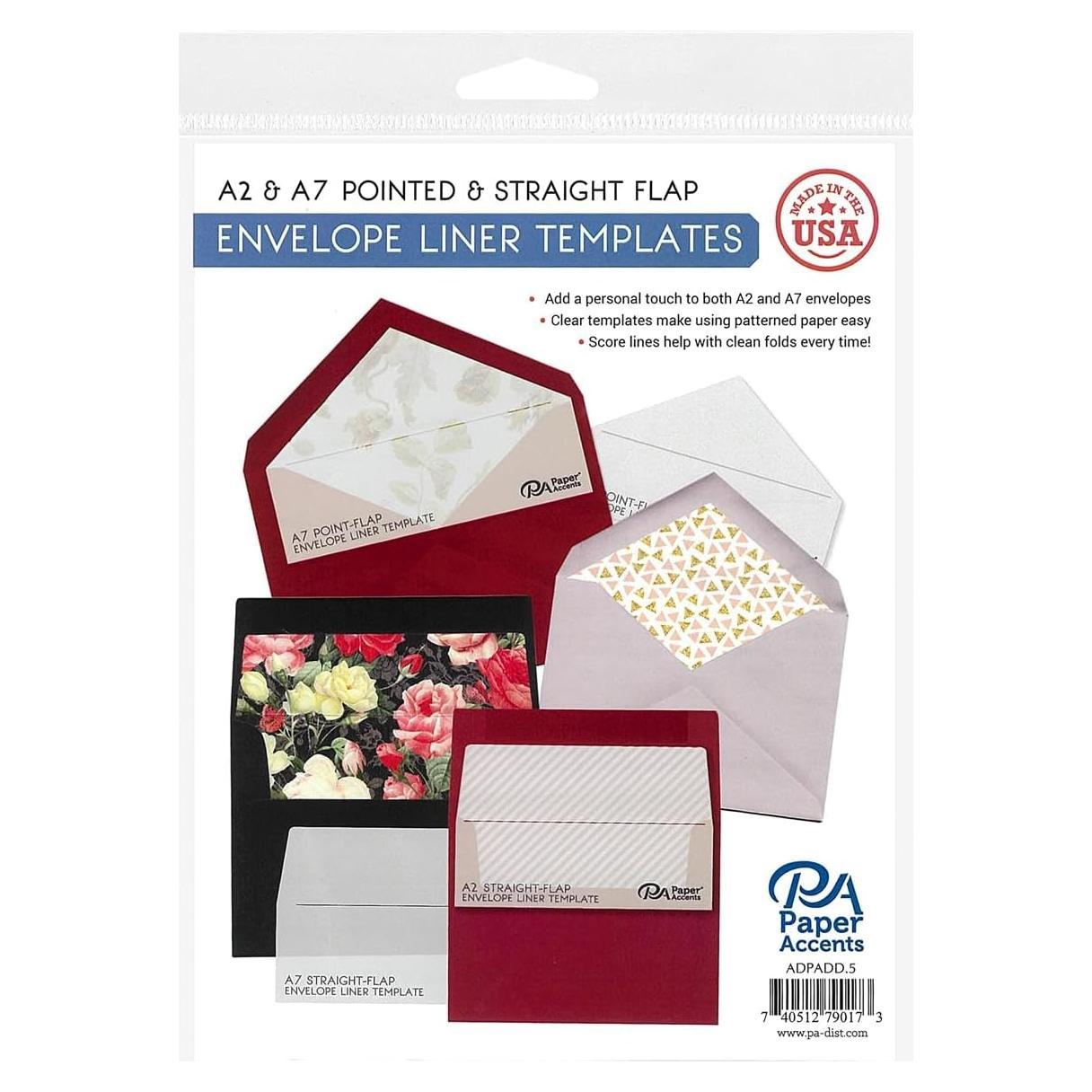 Plantillas de Forro de Sobre 4 Piezas A2 y A7 Accents