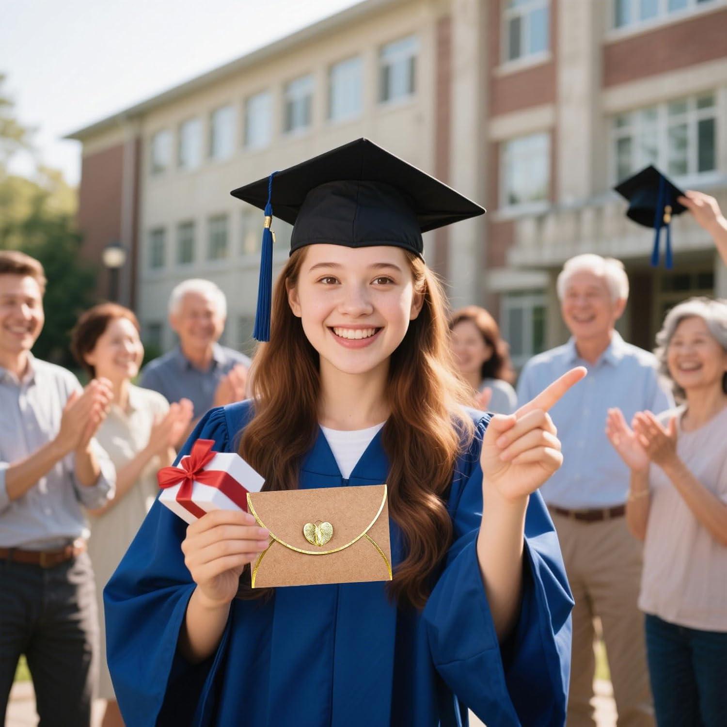 30 Mini Sobres Kraft con Cierre Corazón Dorado y Tarjetas