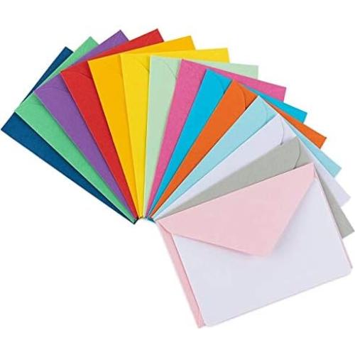 140 Mini Sobres de Colores con Tarjetas Blancas Purple Q Crafts