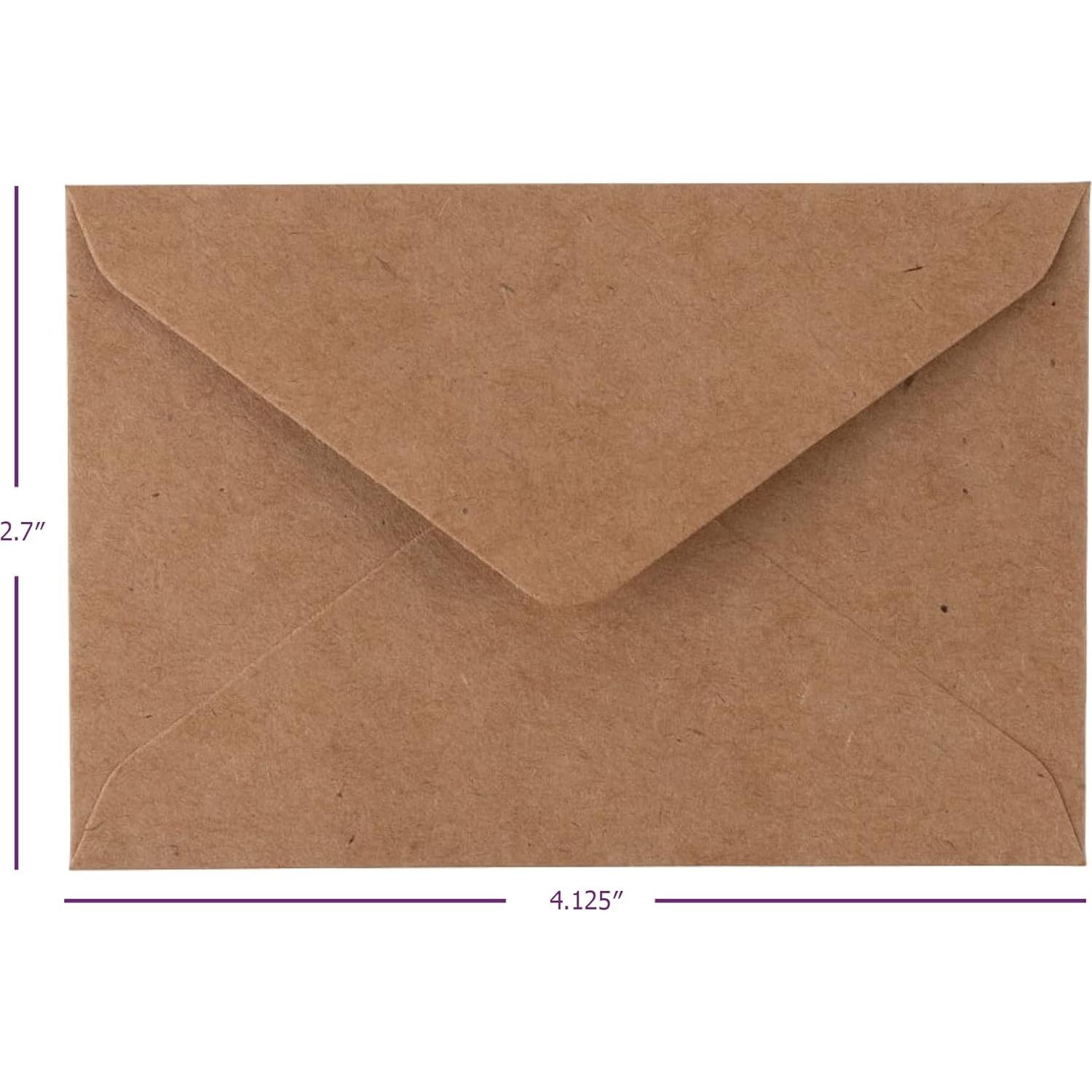 Mini Sobres Kraft Marrón Purple Q Crafts - 60 Unidades 10.16x6.86cm