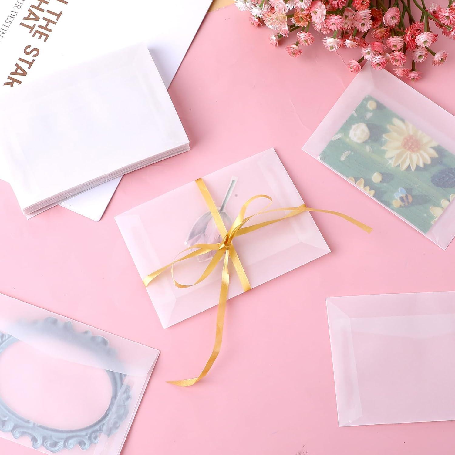 50 Sobres de Glassine Aeaocvo 11.5x8.2 cm Transparentes