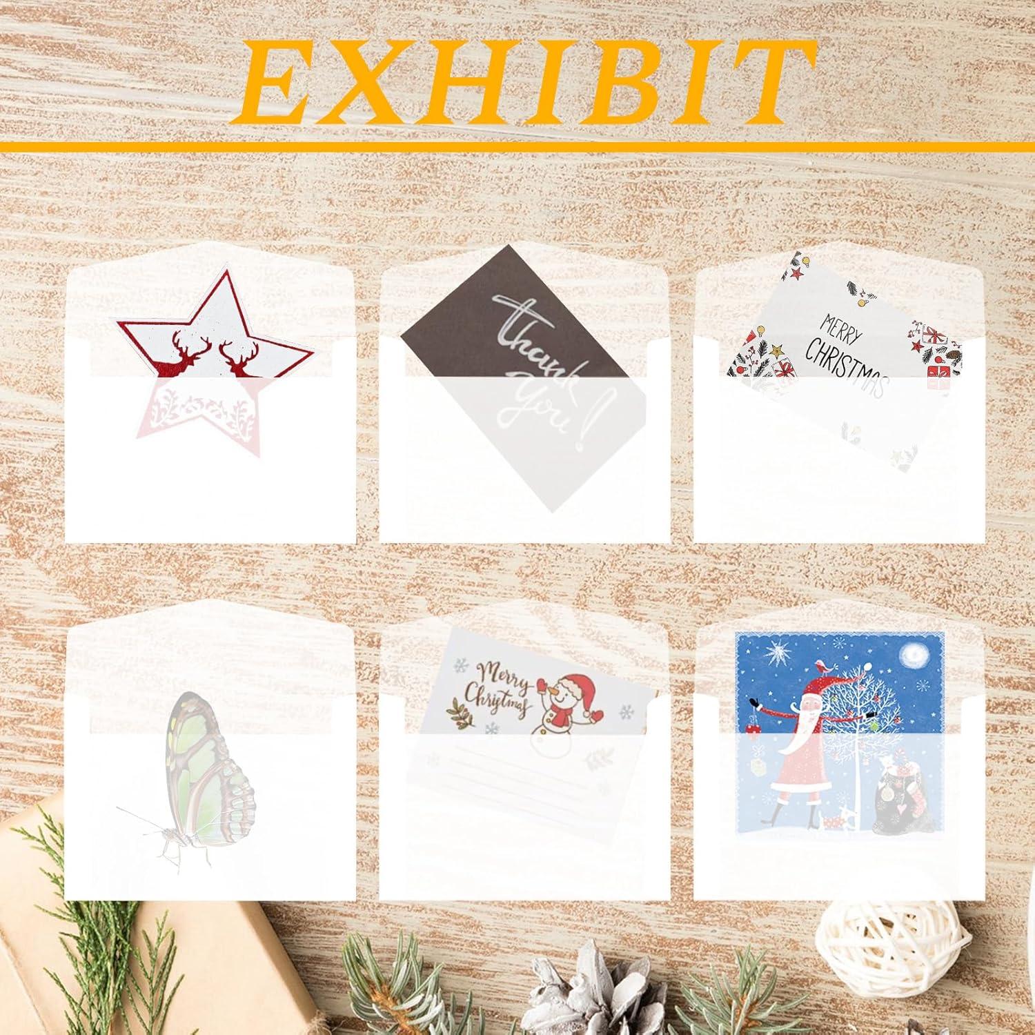 50 Sobres de Glassine Aeaocvo 11.5x8.2 cm Transparentes