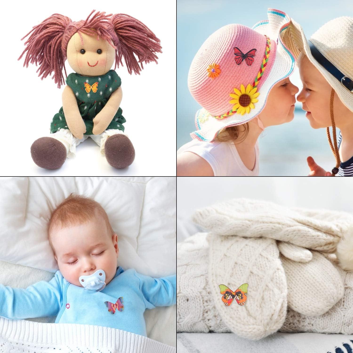 Botones de Madera FINGOOO Mariposa 100 Pcs 21x28mm Multicolor