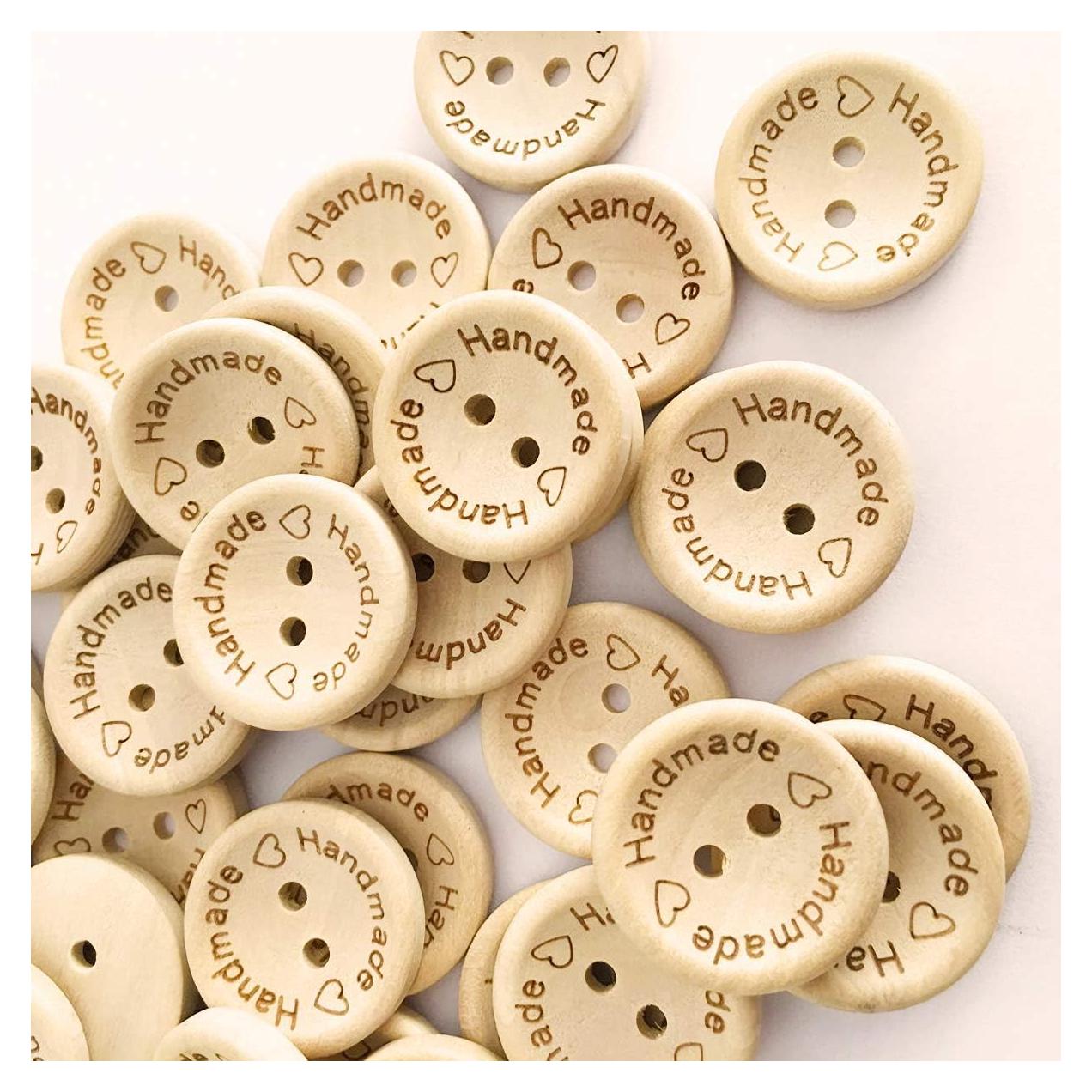 100 Botones de Madera HENGKE 20mm para Manualidades DIY