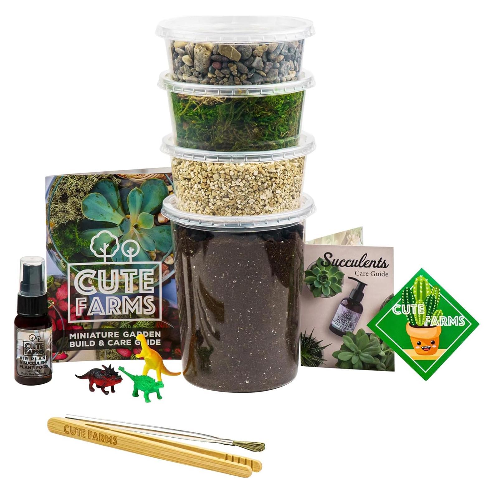 Kit de Inicio para Terrario Cute Farms - Musgo, Tierra y Herramientas