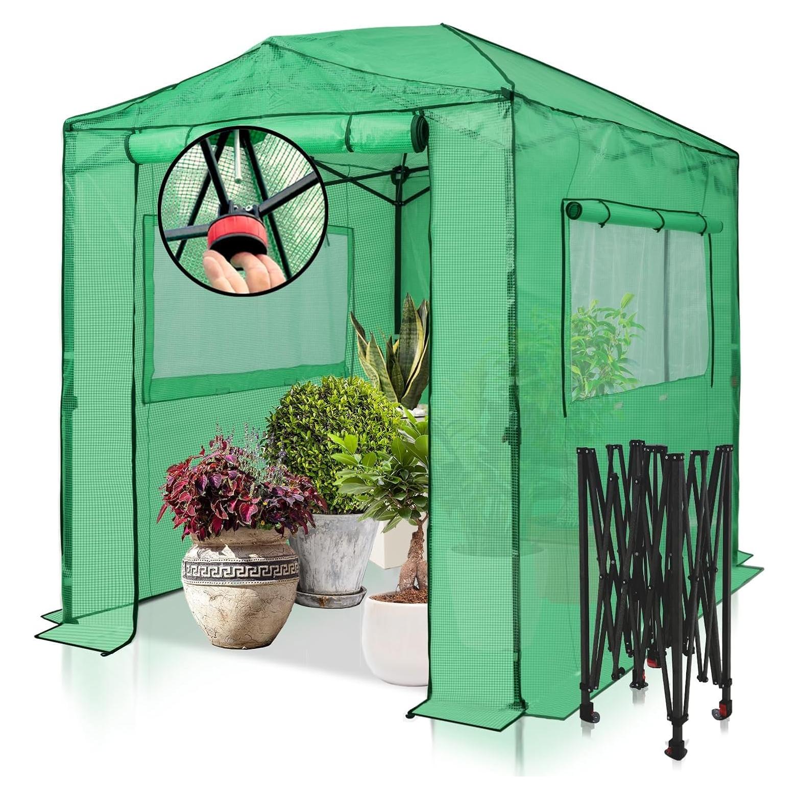 Invernadero Portátil EAGLE PEAK 8x6 m Verde con Cremallera