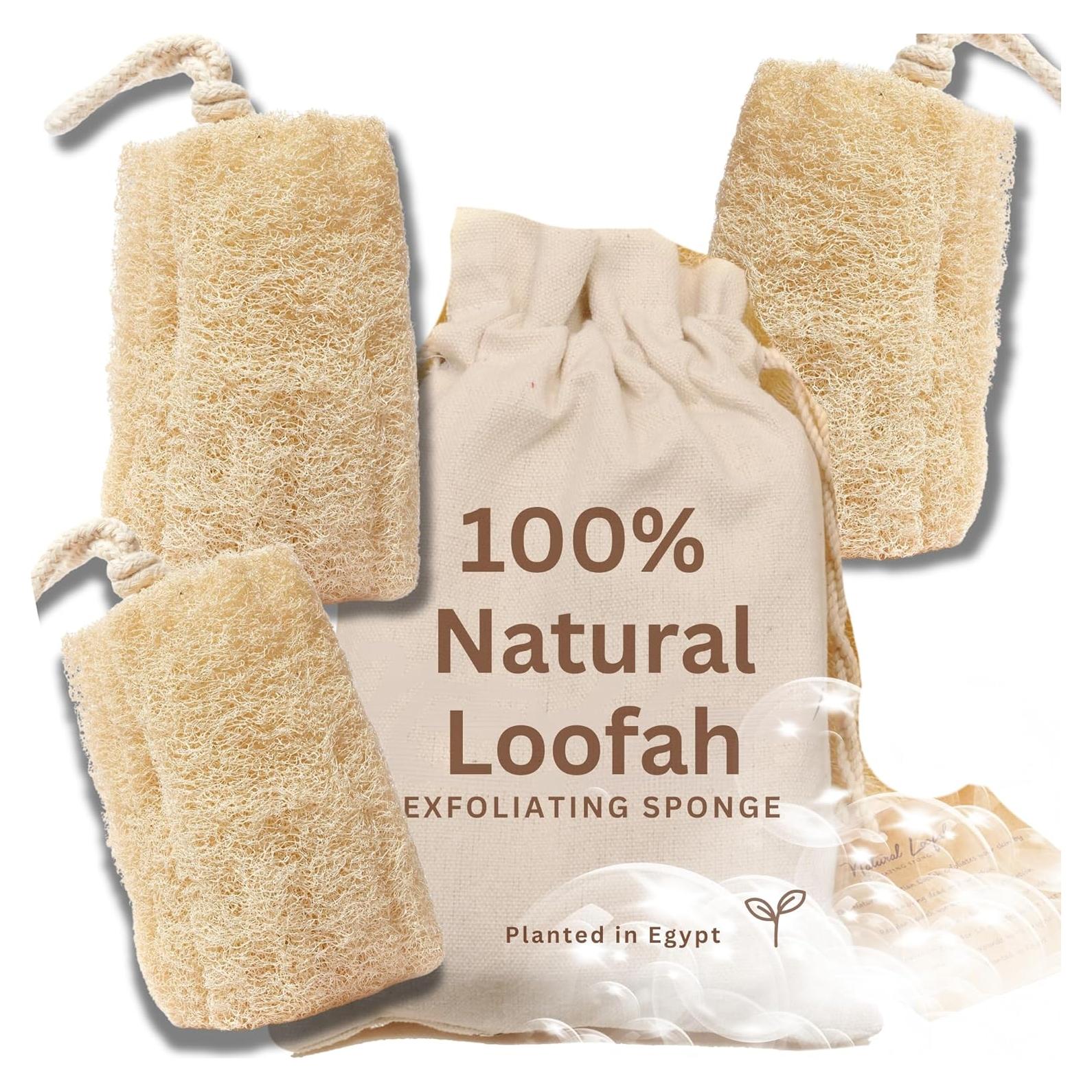 Esponjas Exfoliantes de Lufa Natural Artesanales - Paquete de 3