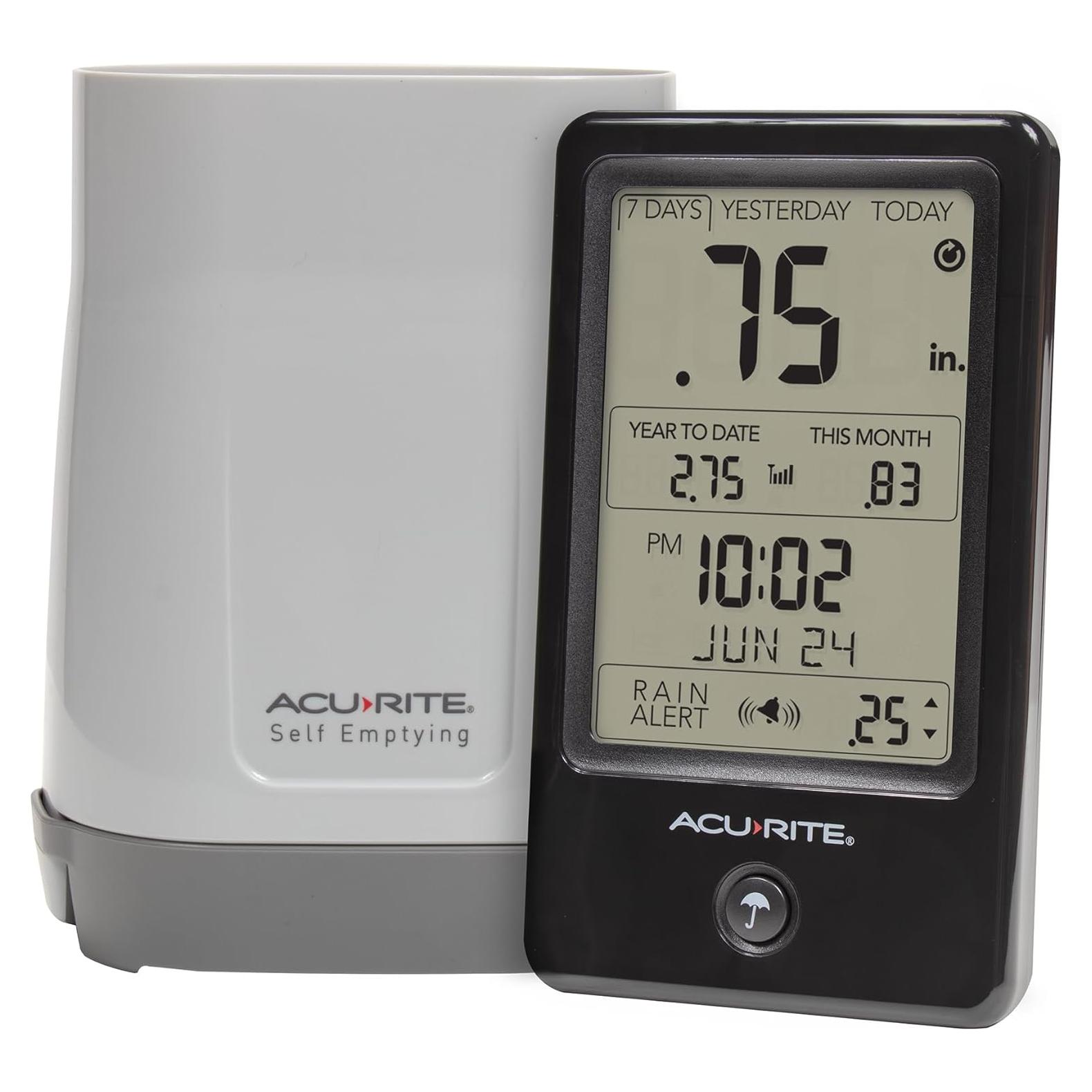 Medidor de Lluvia Inalámbrico AcuRite 02446M con Alarma y LCD