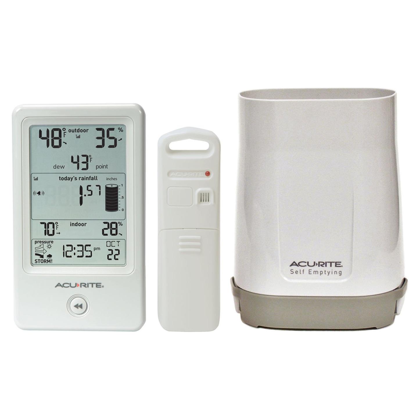 Pluviómetro AcuRite 01089M con Termómetro y Humedad