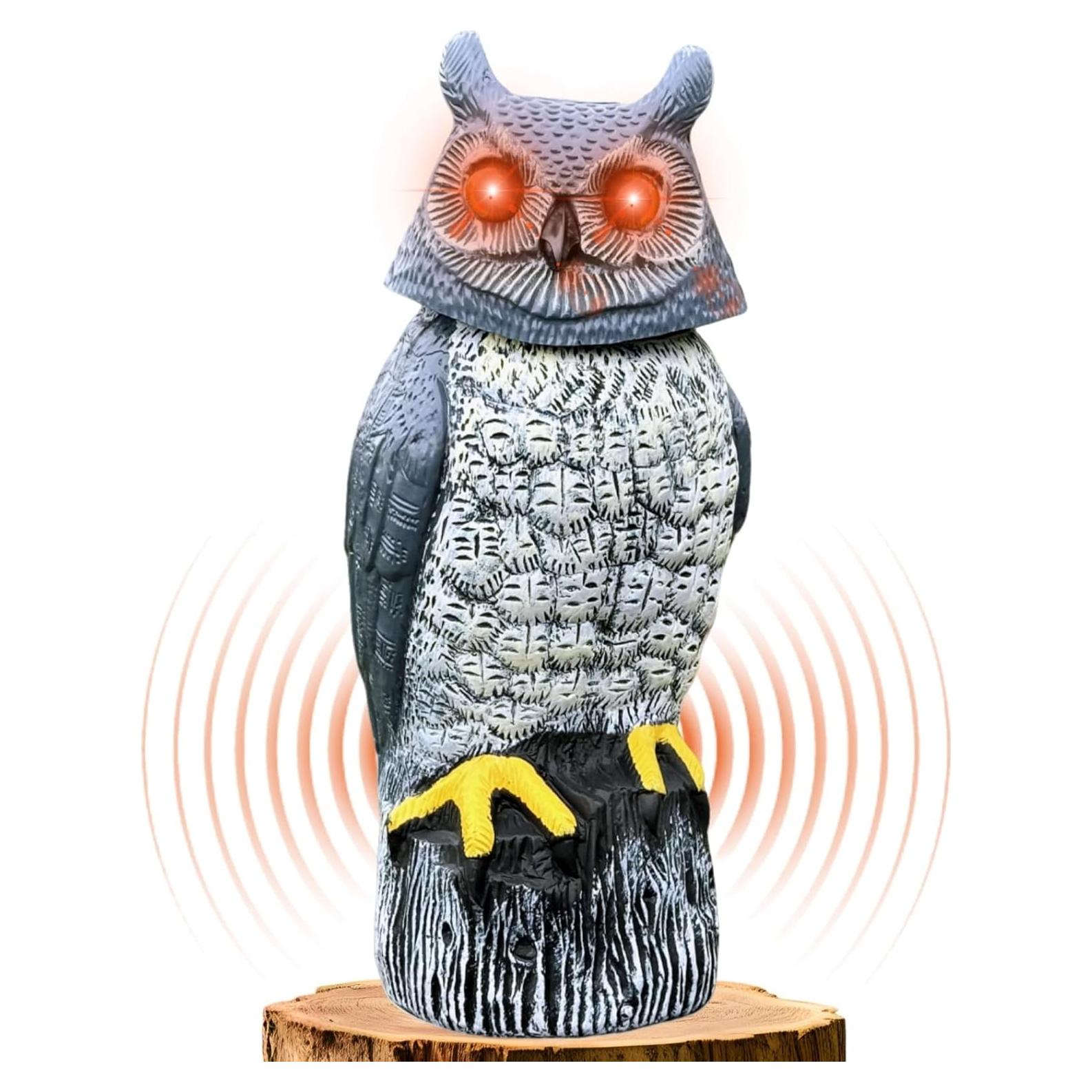 Búho de Jardín Solar Ugold con Movimiento y Ojos LED