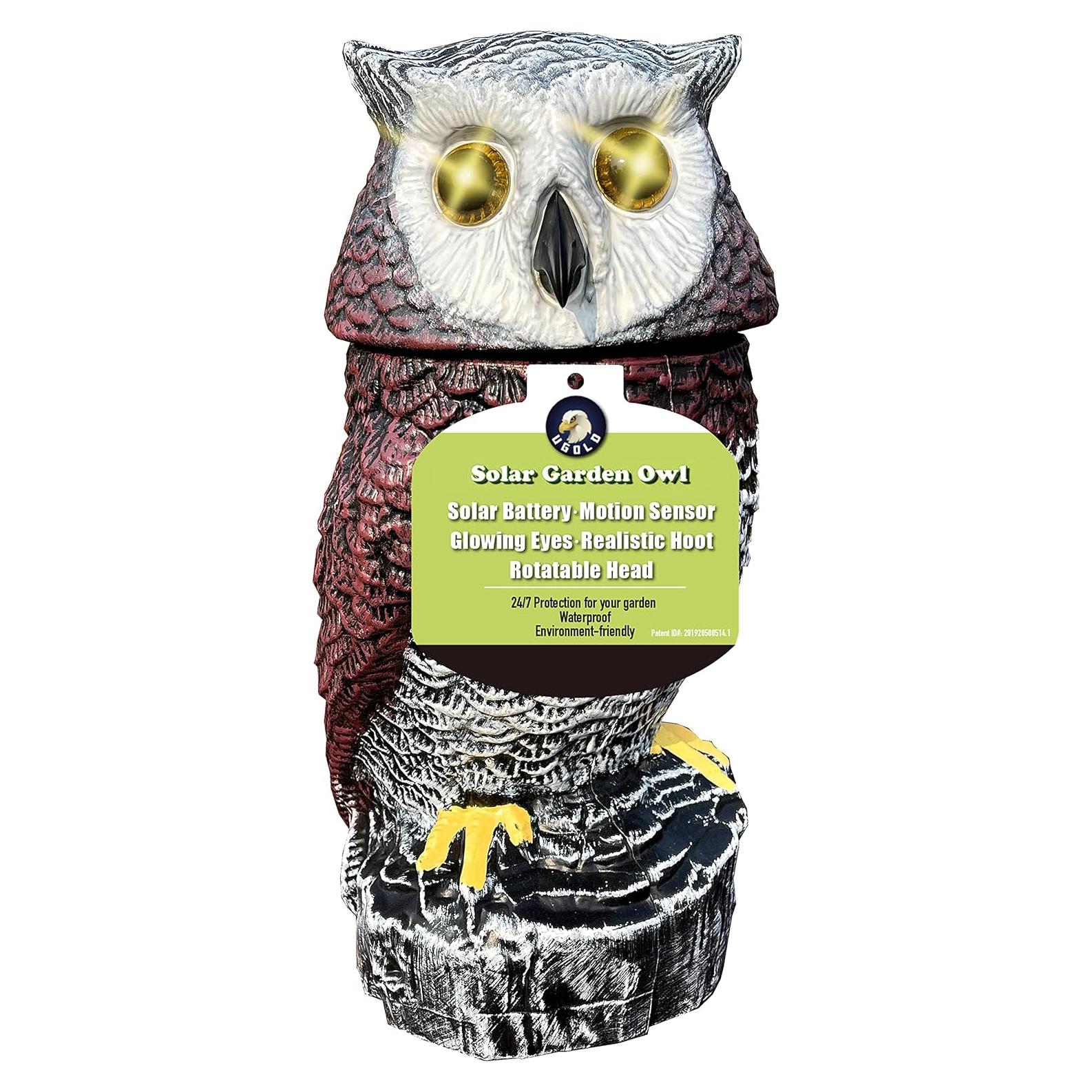 Búho de Jardín Solar Ugold SPO03 con Detección de Movimiento