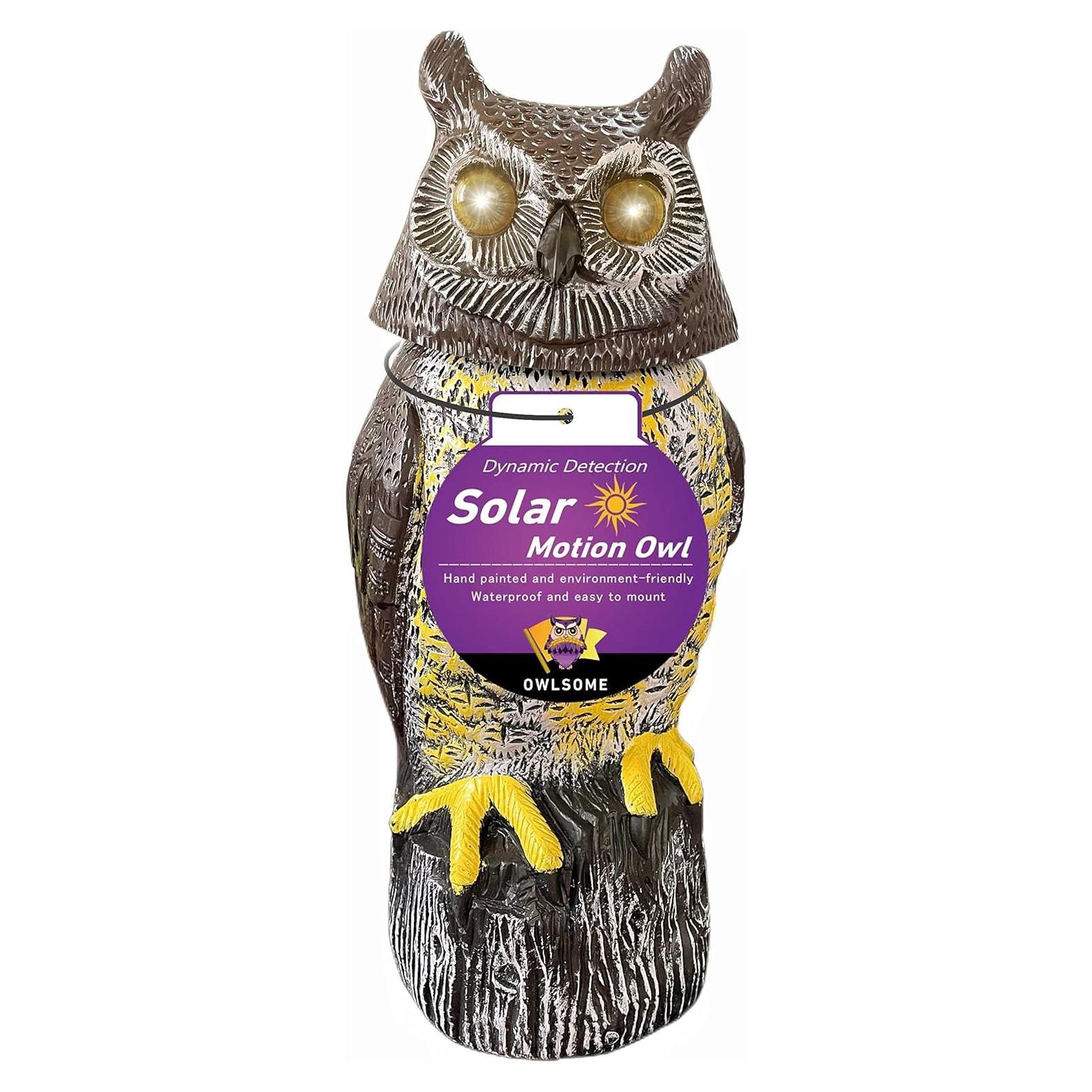 Búho Solar Owlsome con Ojos Brillantes y Sonido - Jardín