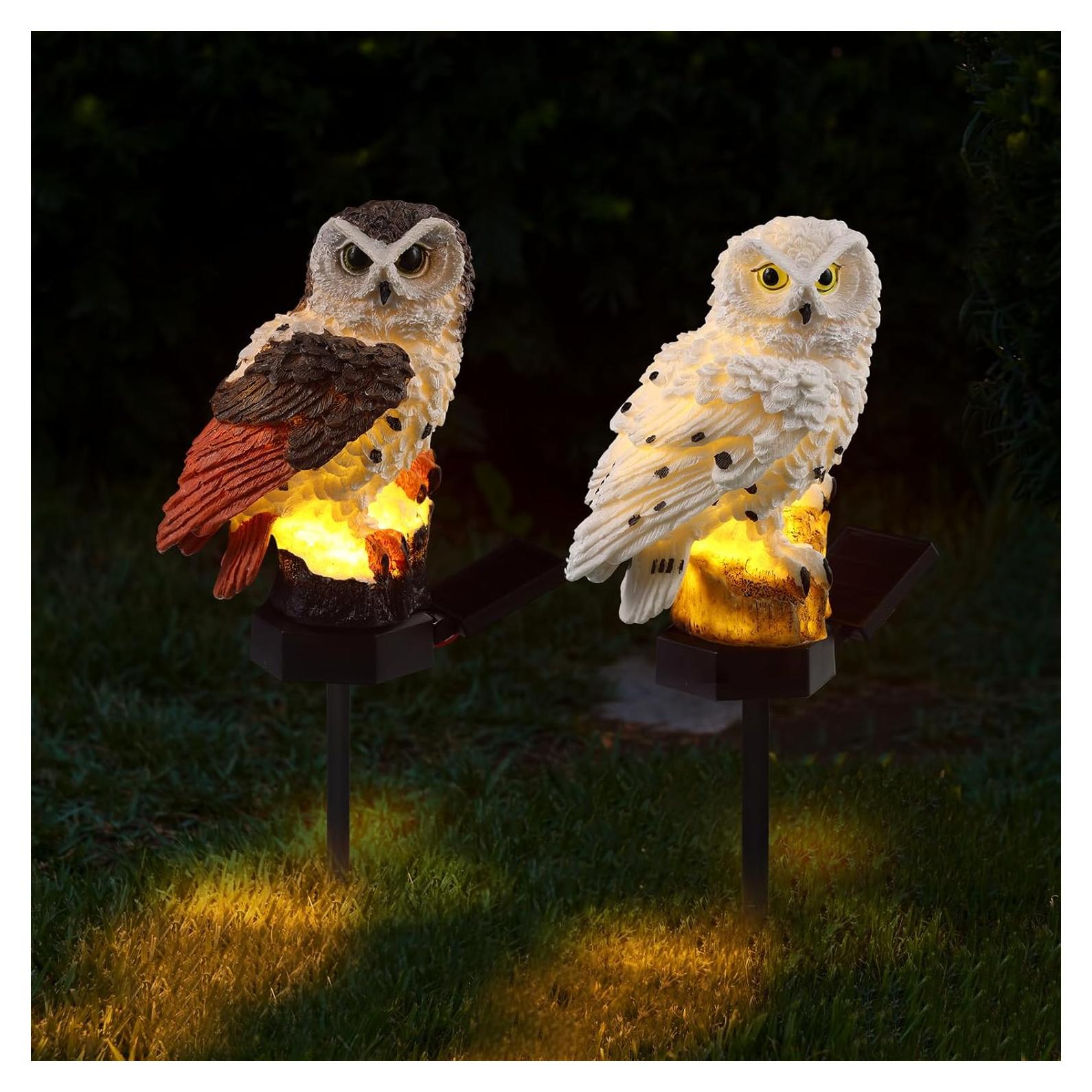 Estacas de Luz Solar Búho Capoda - 2 Piezas Decoración Jardín