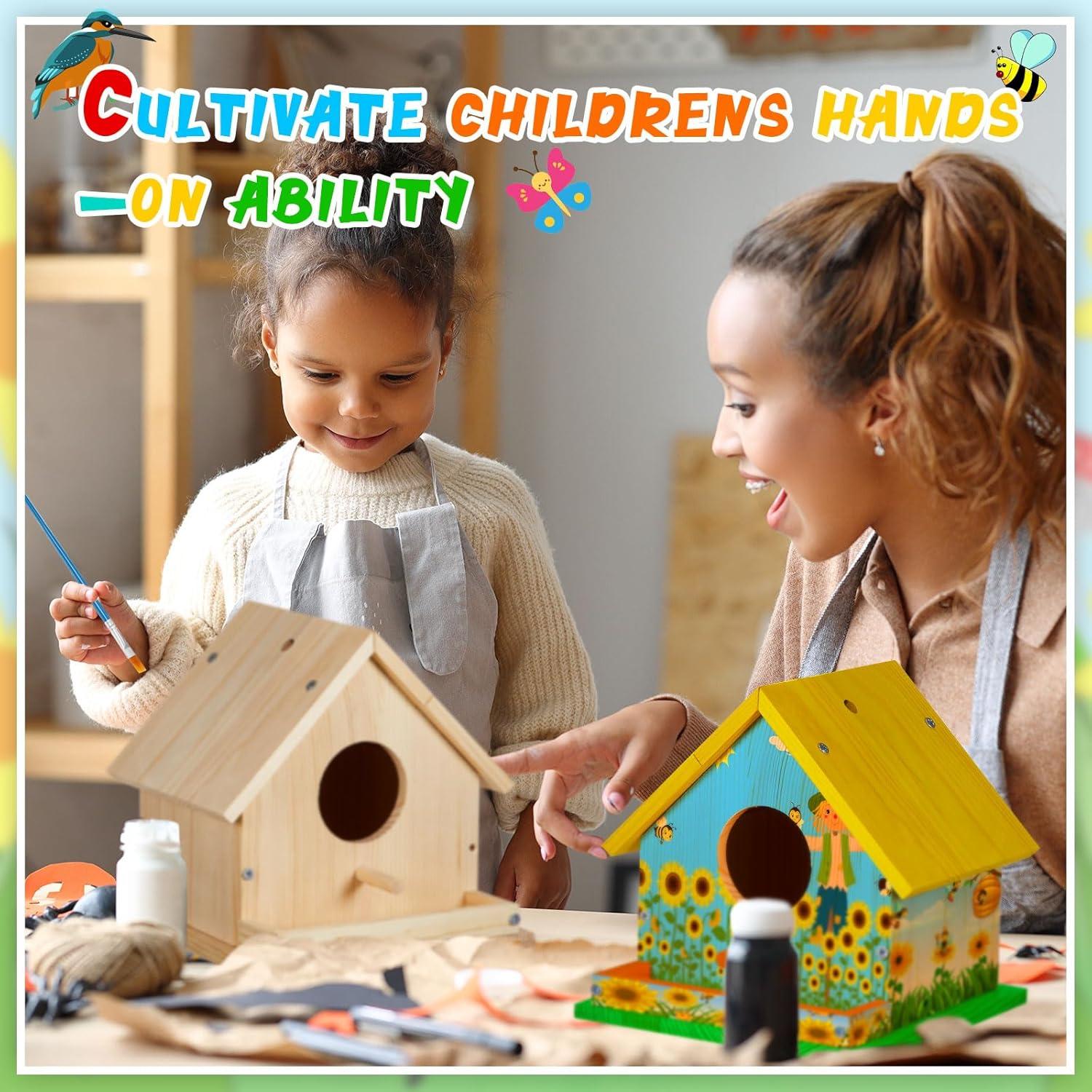 Kit de Casa para Aves de Madera DIY Liliful - 2 Set con Pinturas