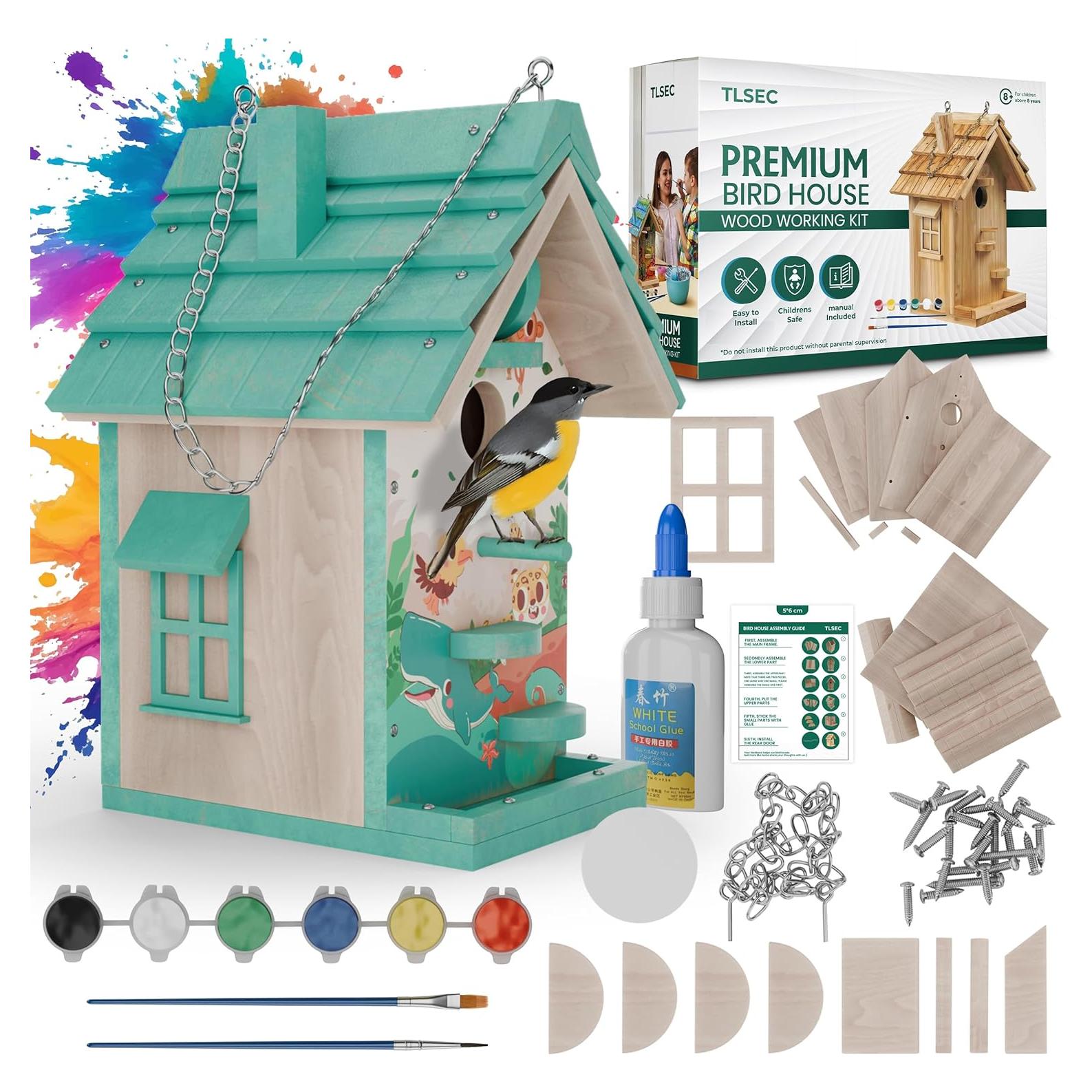 Kit de Casa para Aves de Madera TLSEC - Manualidades para Niños