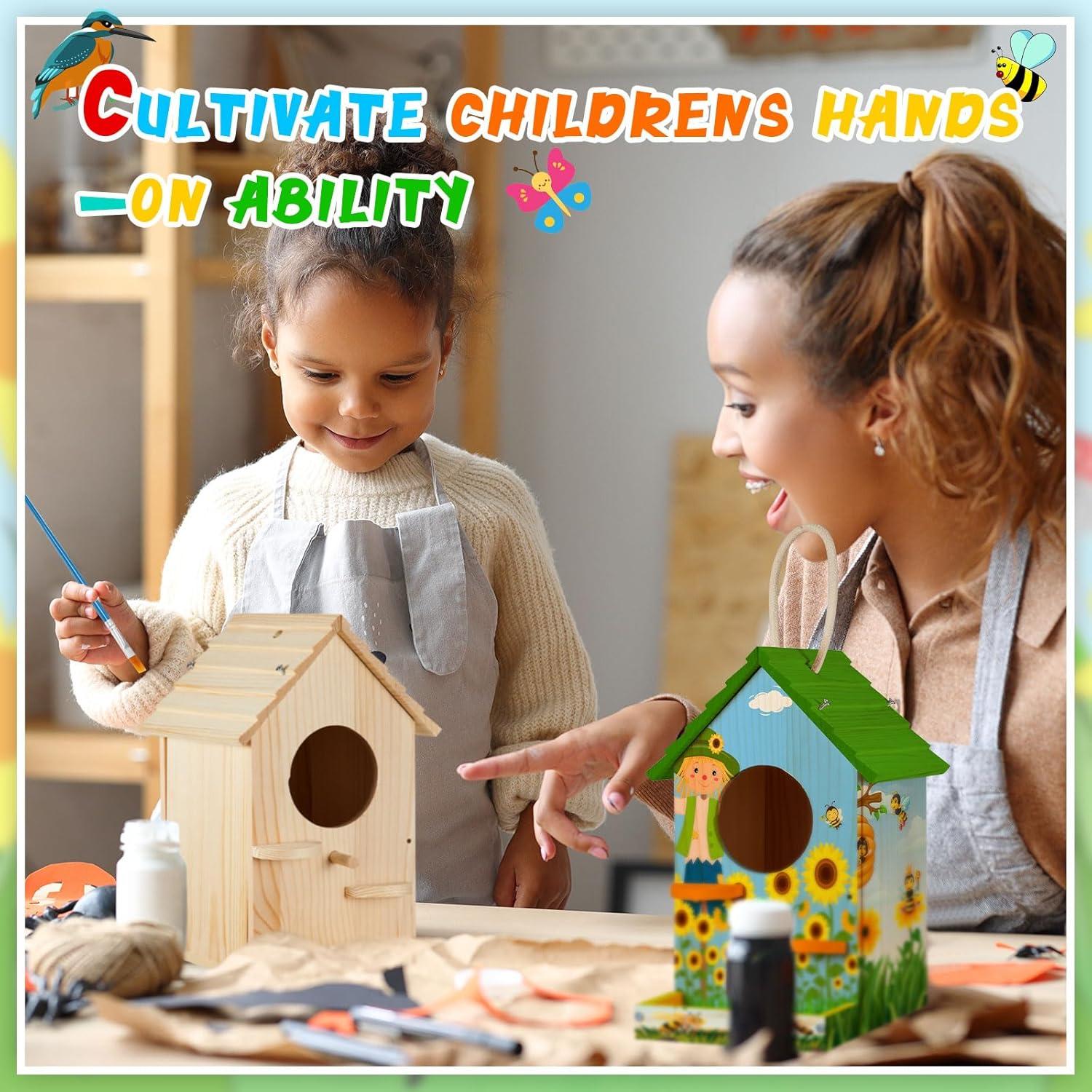 Kit de Manualidades para Aves Liliful 4 Piezas Madera Pintable