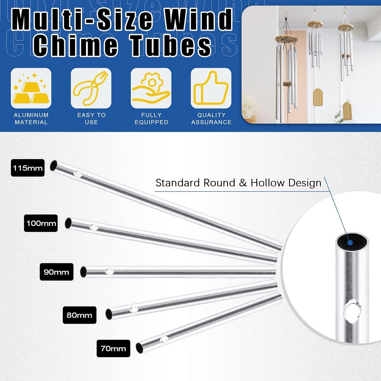 Kit Campanas de Viento Glarks 61Pcs con 50 Tubos y Hilo 100m