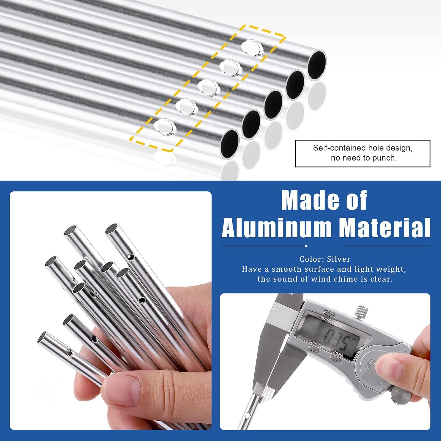 Kit Campanas de Viento Glarks 61Pcs con 50 Tubos y Hilo 100m