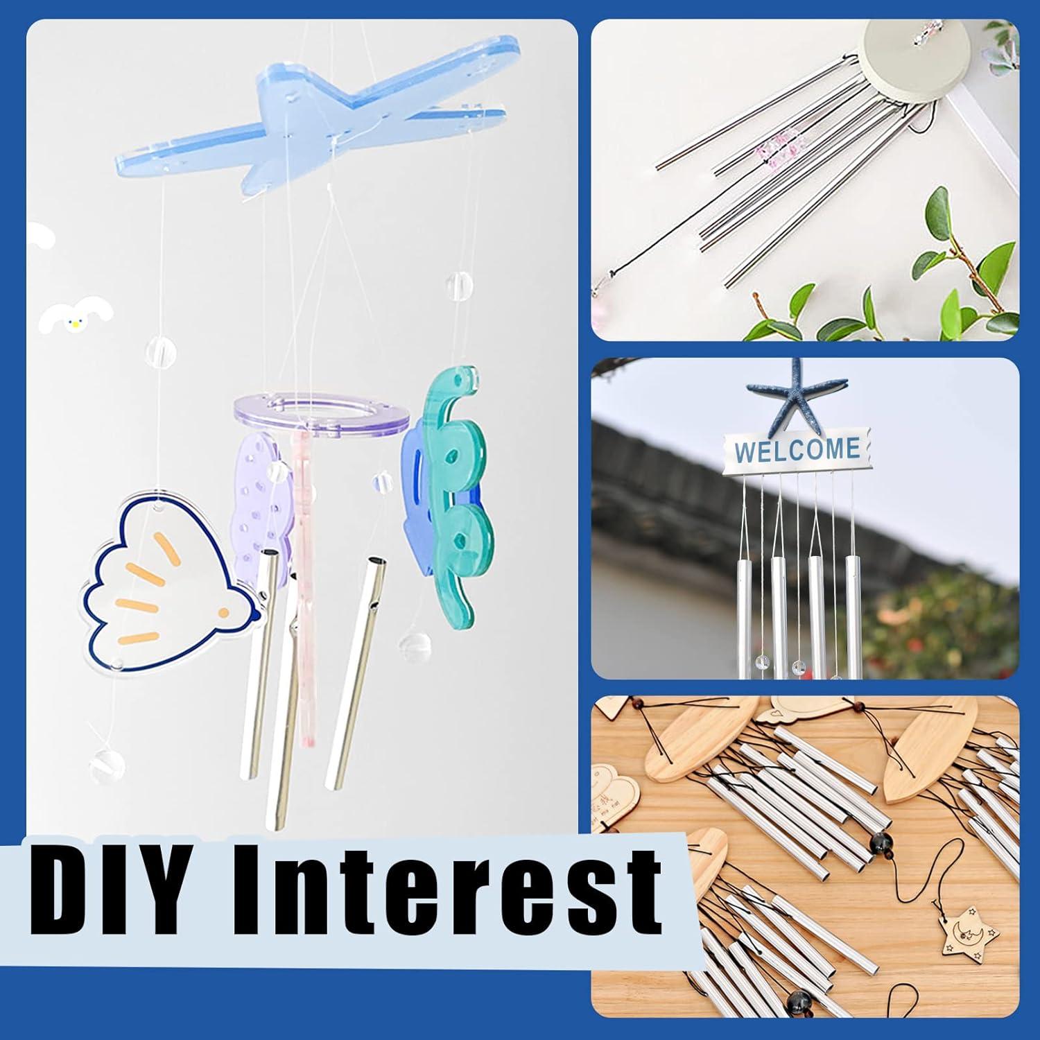 Kit Campanas de Viento Glarks 61Pcs con 50 Tubos y Hilo 100m