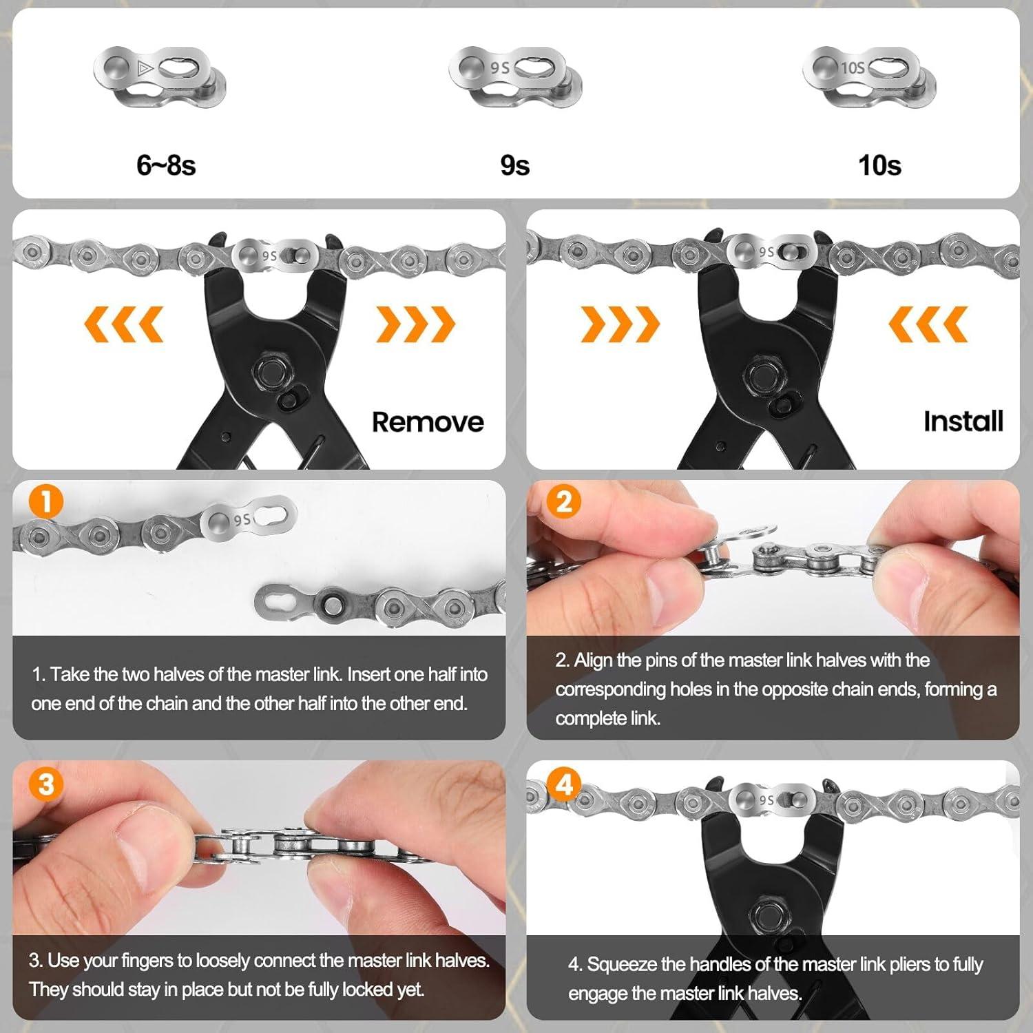 Juego de Herramientas Oumers para Reparación de Cadenas de Bicicleta