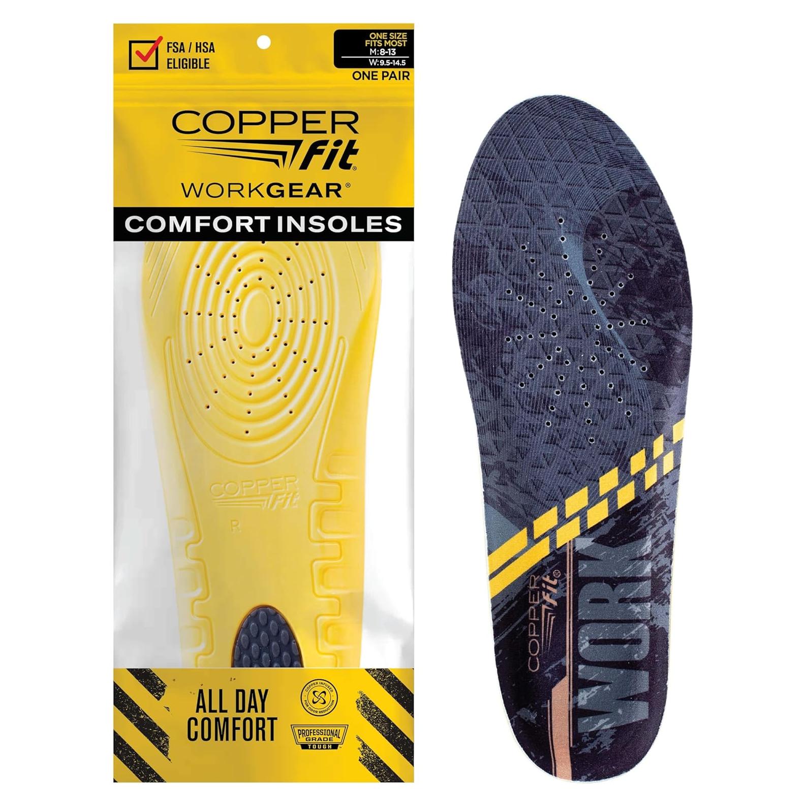 Plantillas de Confort Copper Fit Unisex Negro 35.7x15.2 cm