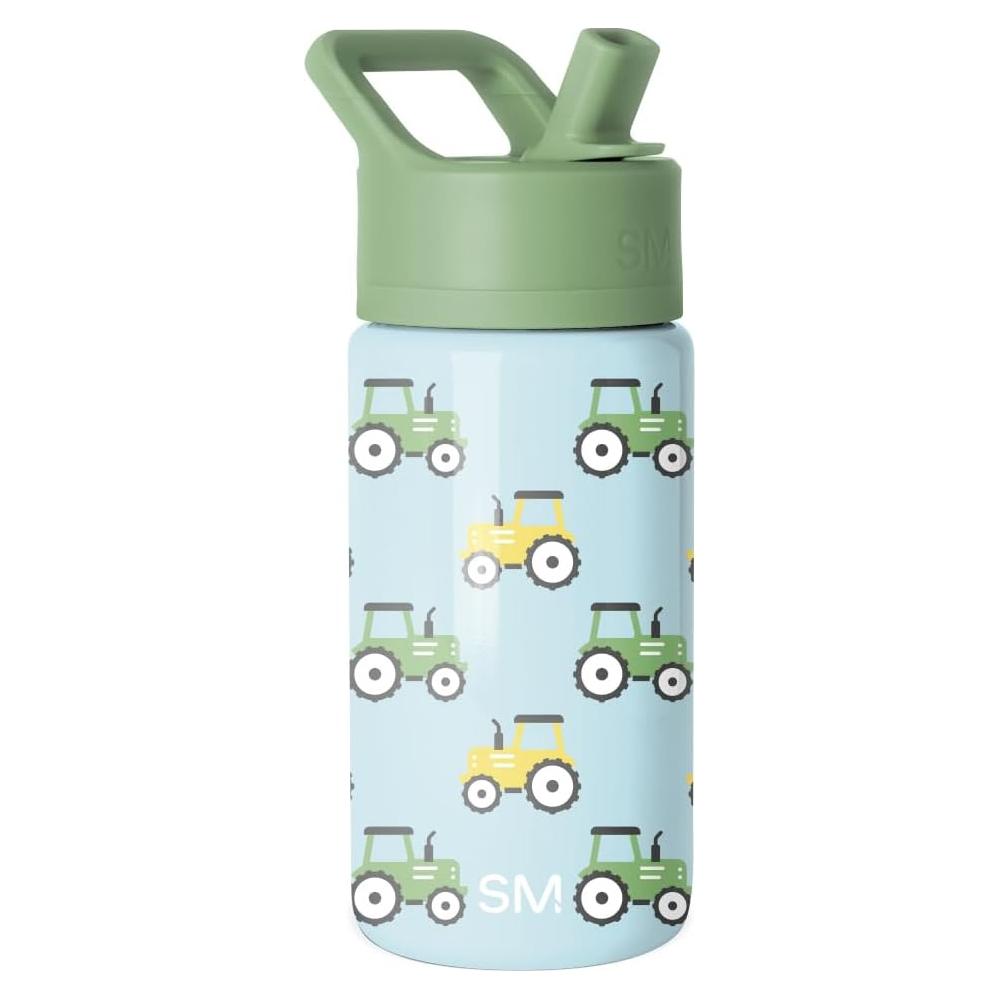 Botella de Agua Simple Modern para Niños 414ml Tapa Pajita