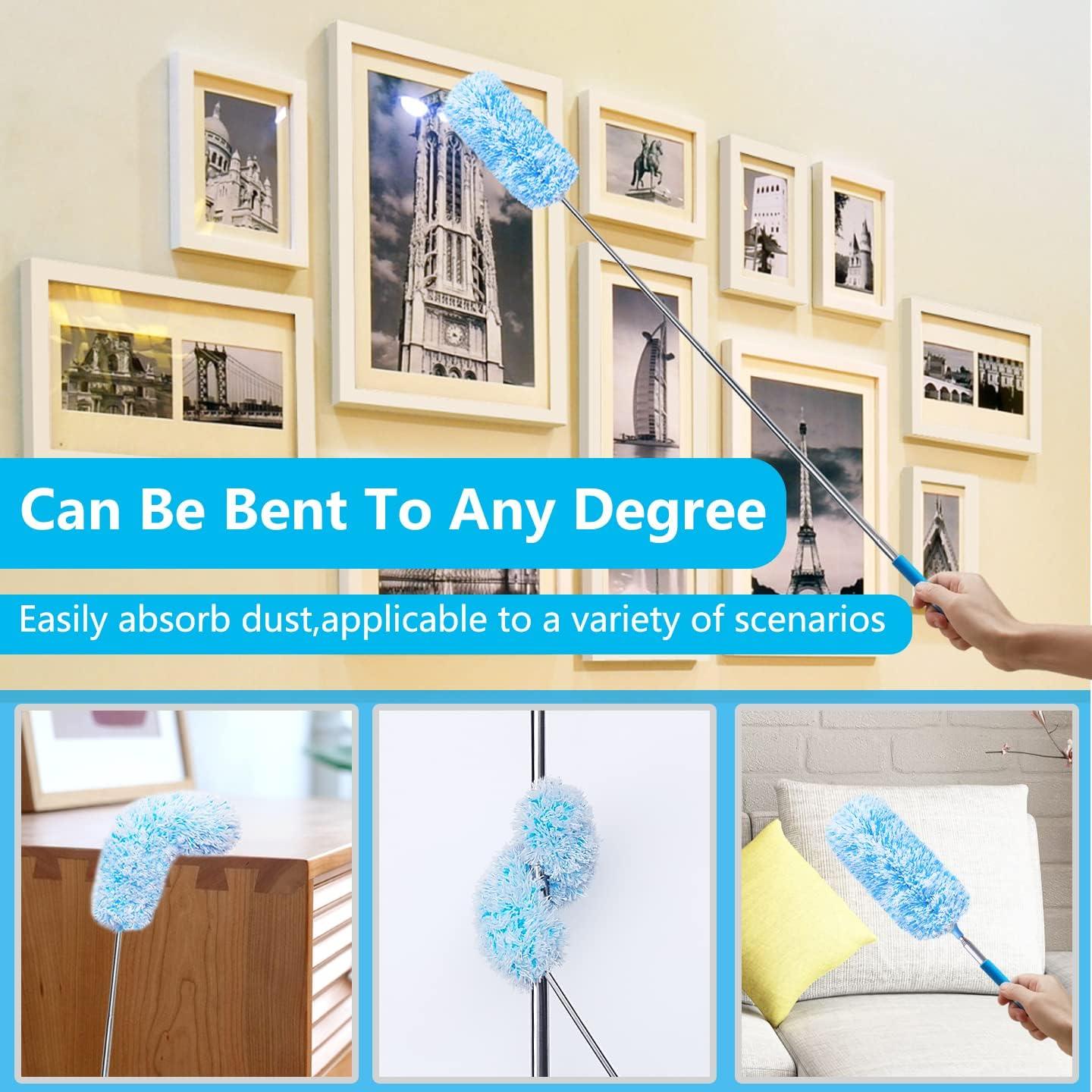 Plumero de Microfibra HDongany 4 Pcs Lavable Extensible 33-76 cm